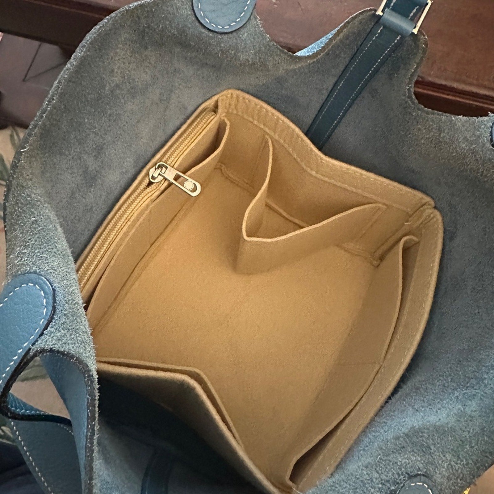 Hermes Taurillon Clemence Picotin 22 Blue Leather Bag + Hermès Odyssey Twilly