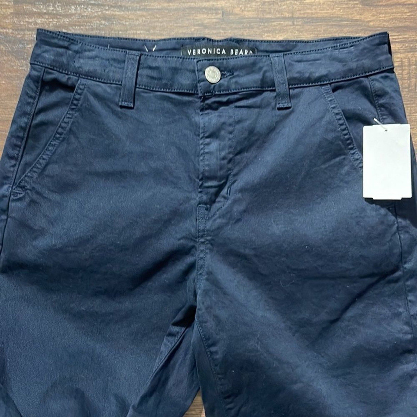 NWT VERONICA BEARD Ayla Navy womens Chino Stretch Pants - size 26 / 2