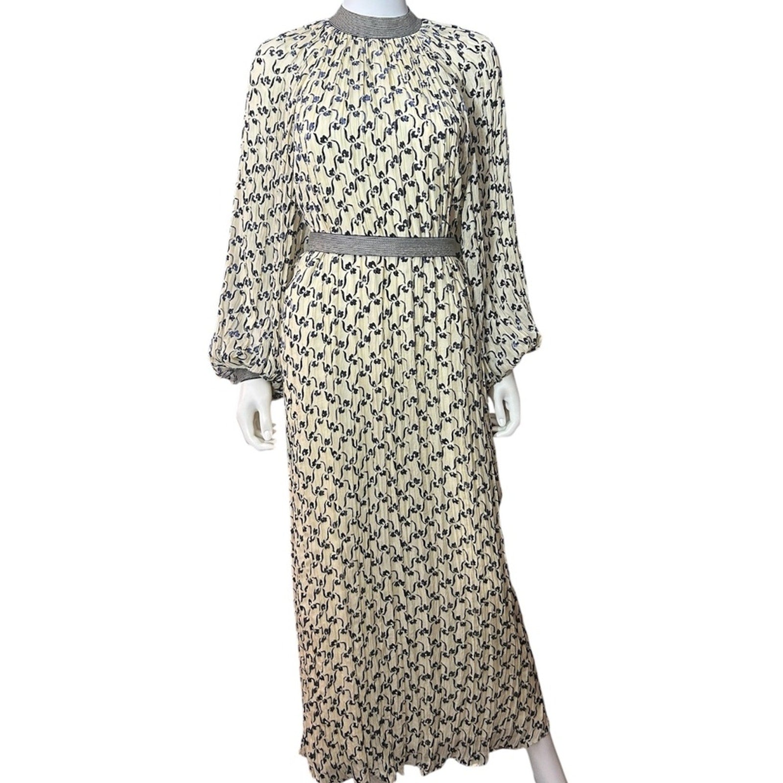 TORY BURCH Belted devoré-velvet maxi dress - size 2