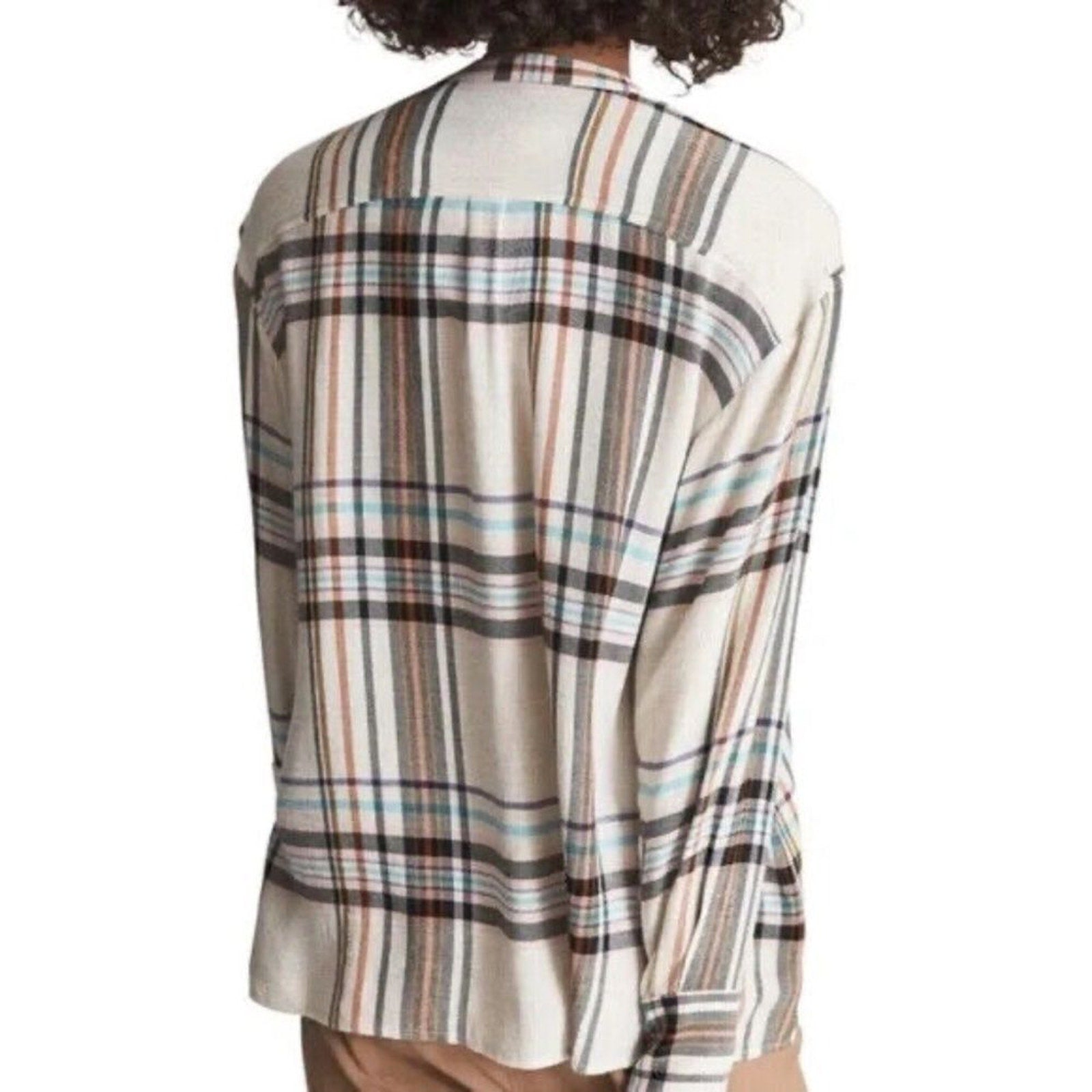 NEW REISS Amira Checked Twin Pocket wool Shirt - size 4