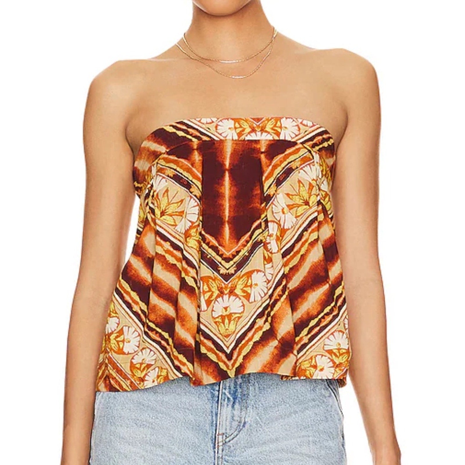 NEW Free People Kendra Printed Top in Sierra Combo - size XL