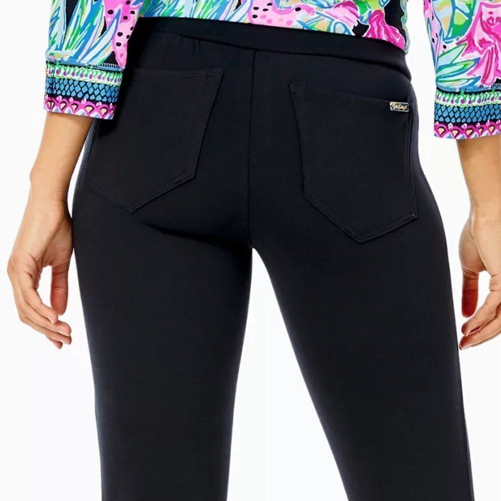 NWT LILLY Pulitzer 29" Mia Low-Rise Legging Onyx