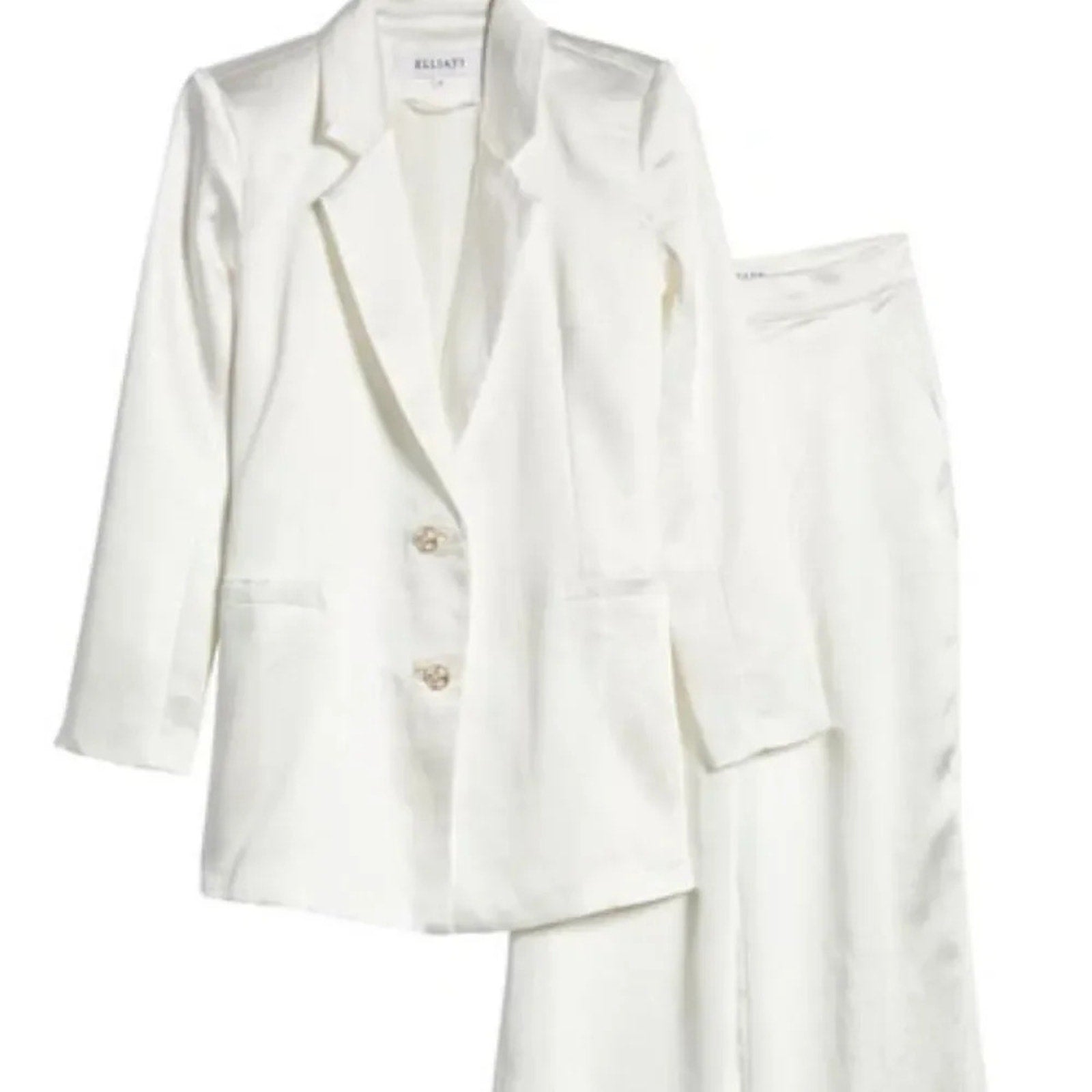 NEW ELLIATT Ridley Suit - Satin Blazer & Pants Set - Size S
