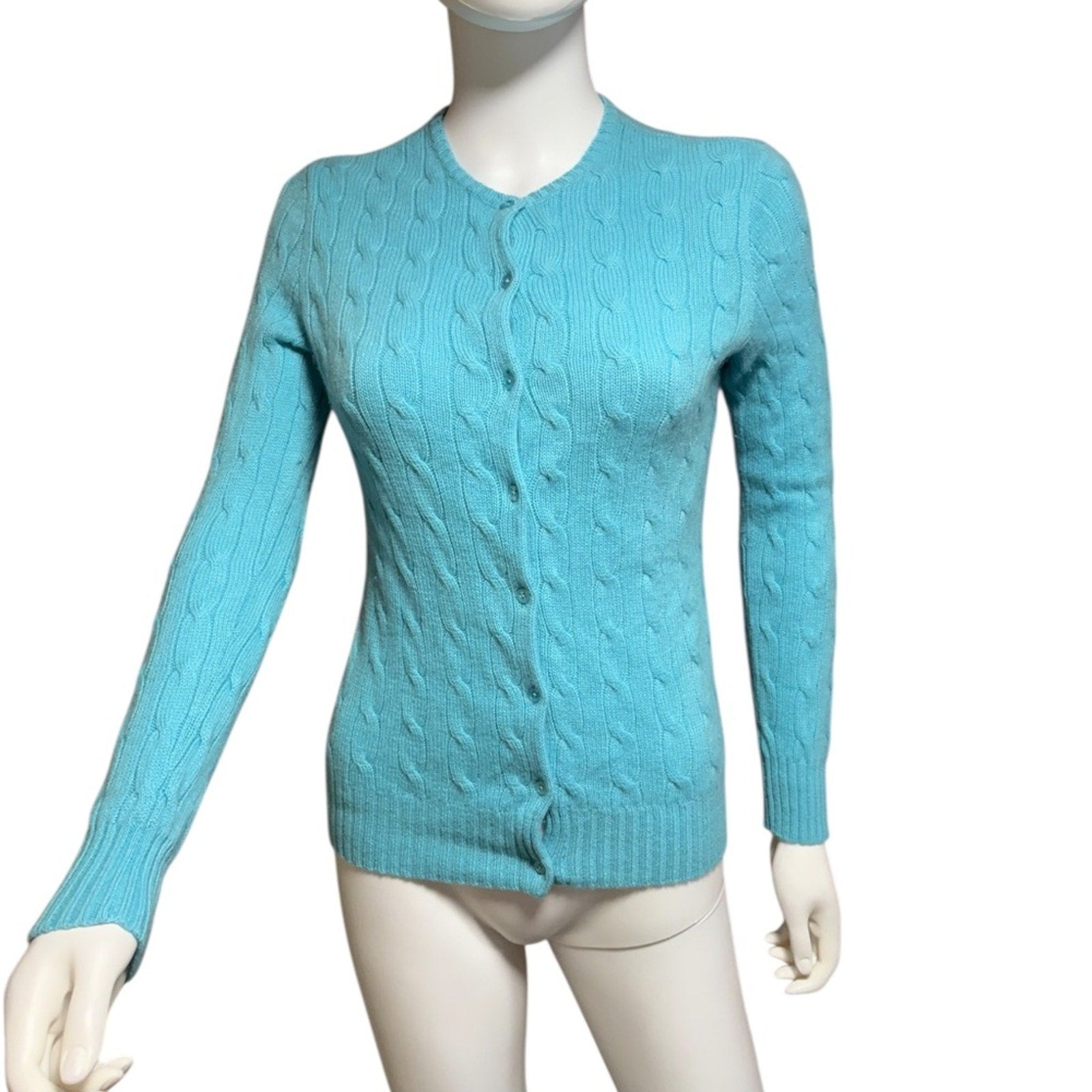 BLACK LABEL RALPH LAUREN Cashmere Cable Knit Cardigan - size M