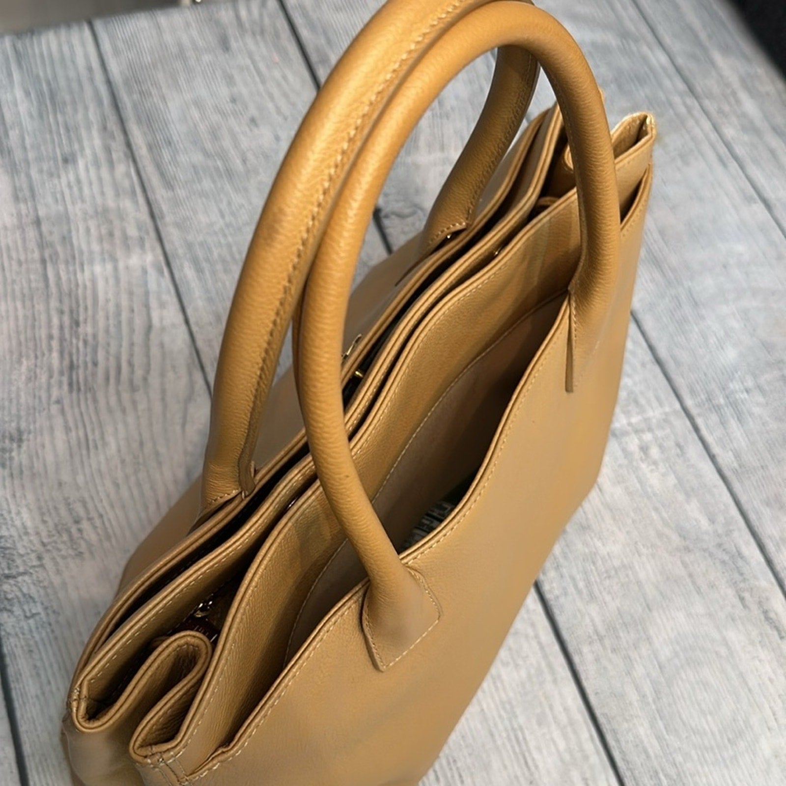 Chanel Beige Caviar Cerf Executive Medium Shopping Tote Gold Hardware, 2005-2006