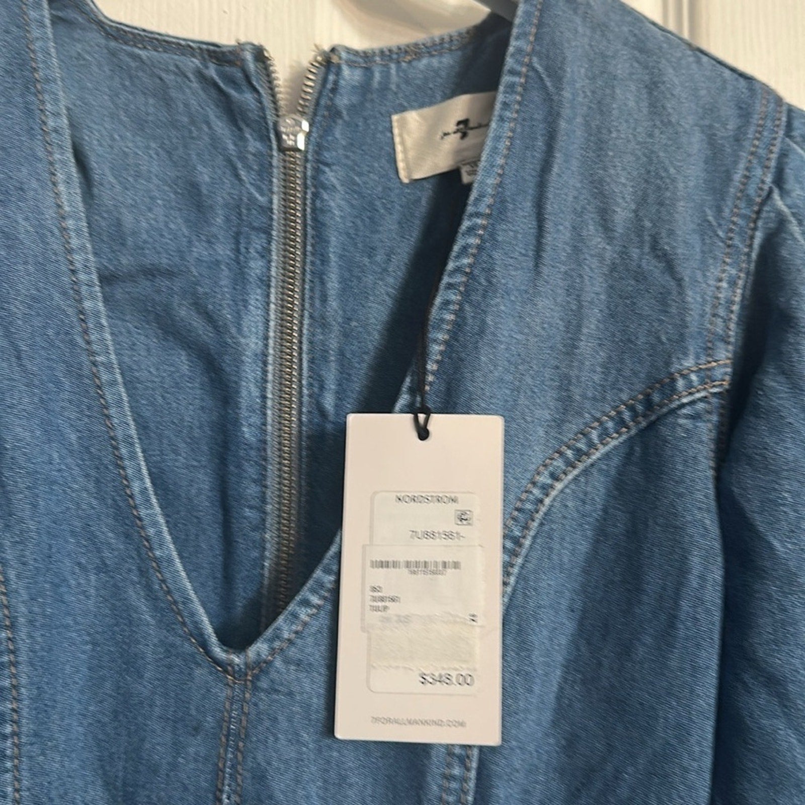 NWT 7 For All Mankind Puff Sleeve Jumpsuit In Tulip - size XS