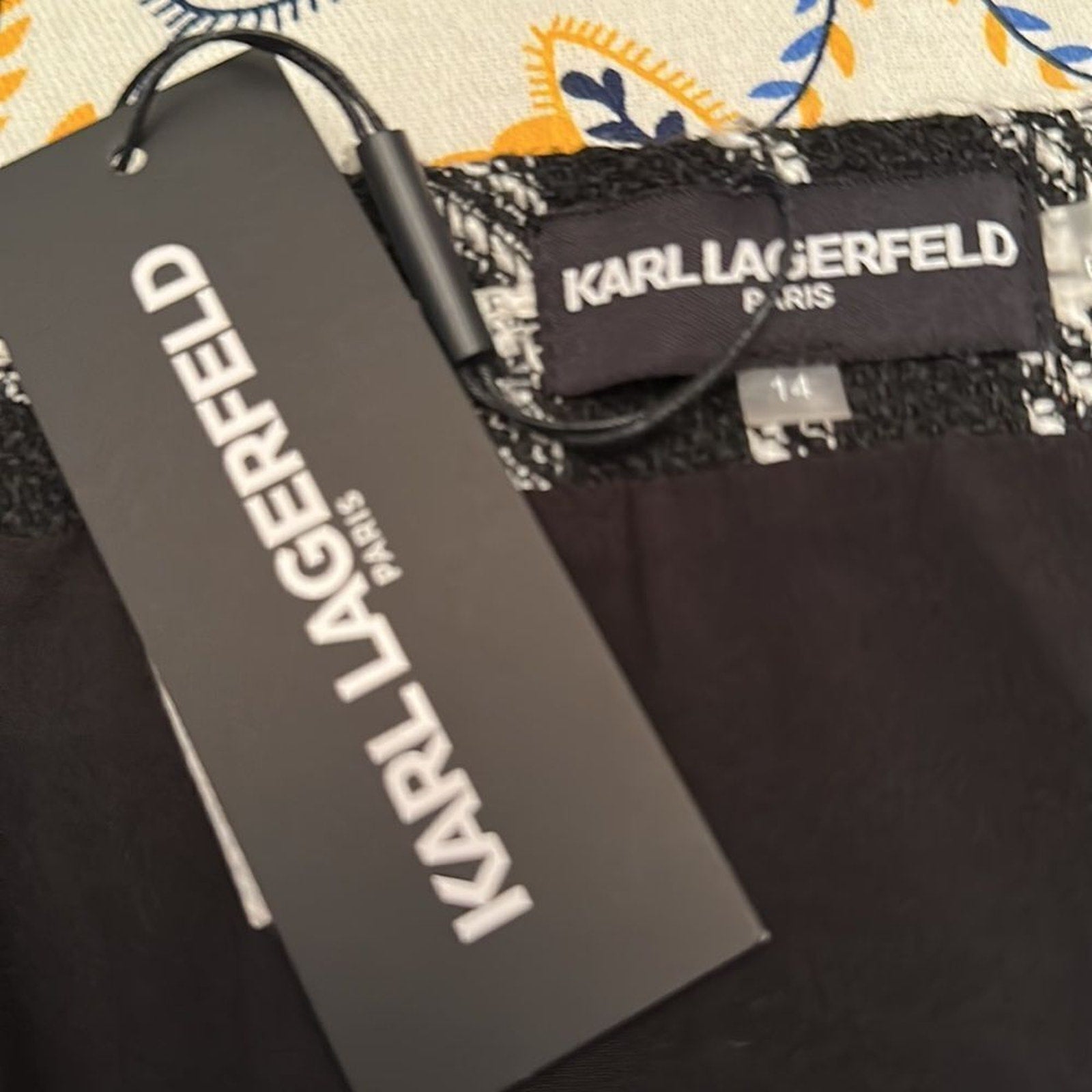 NWT Karl Lagerfeld TWEED FLARED MINI SKIRT - size 14