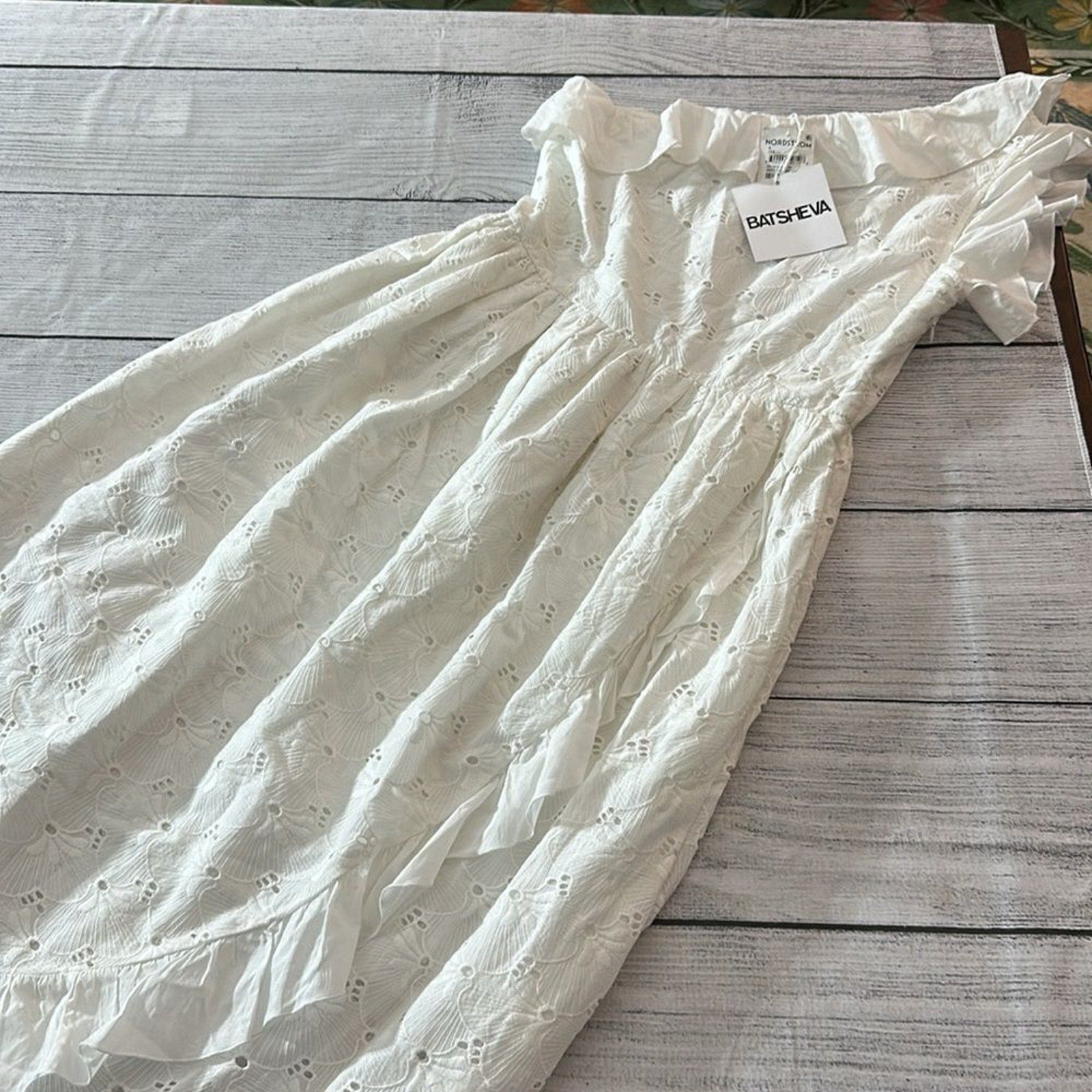 NWT BATSHEVA Jude Dress $475.00 White Broderie Anglaise Eyelet - size 6