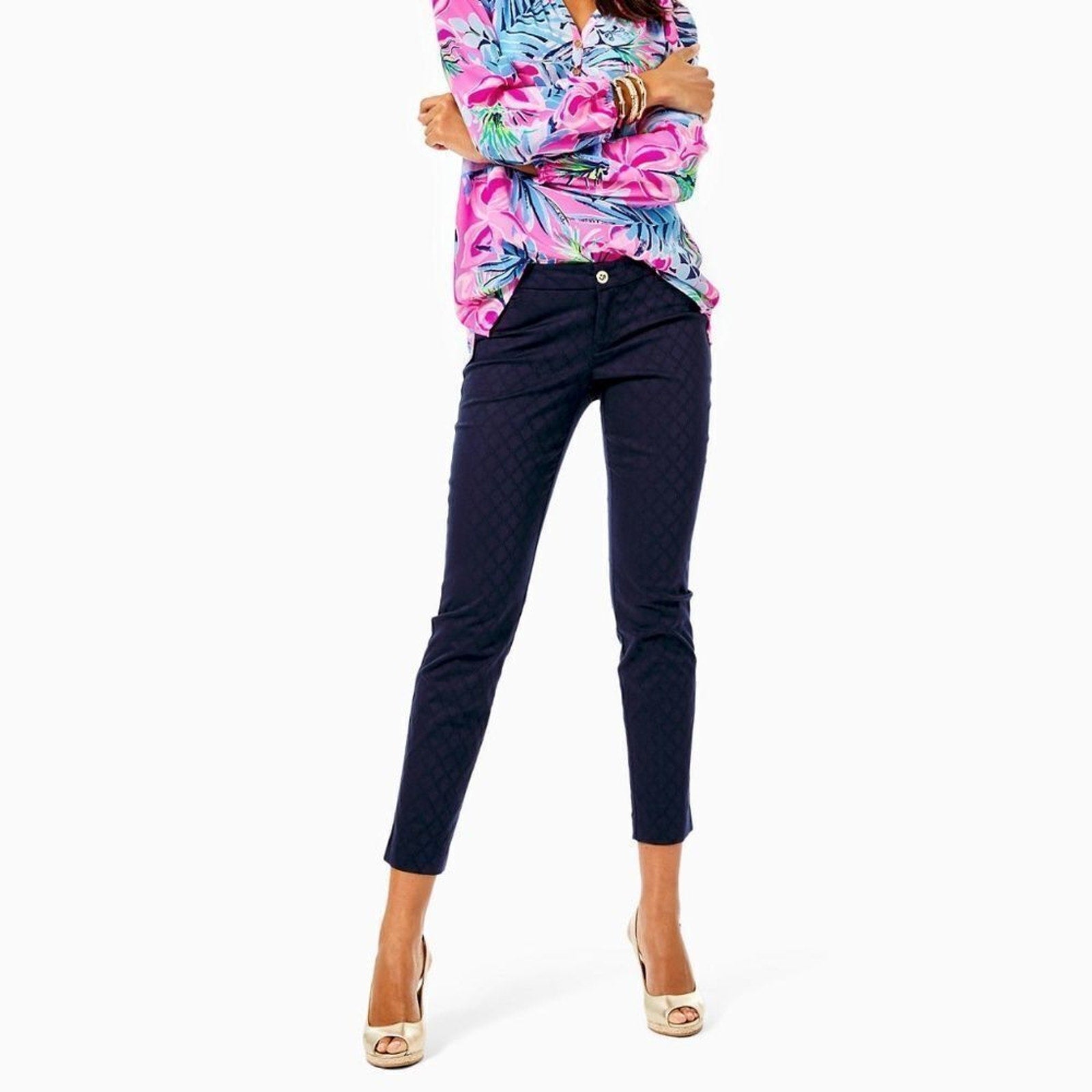 NEW Lilly Pulitzer 29" Kelly Textured Ankle Length Skinny Pant - size 00