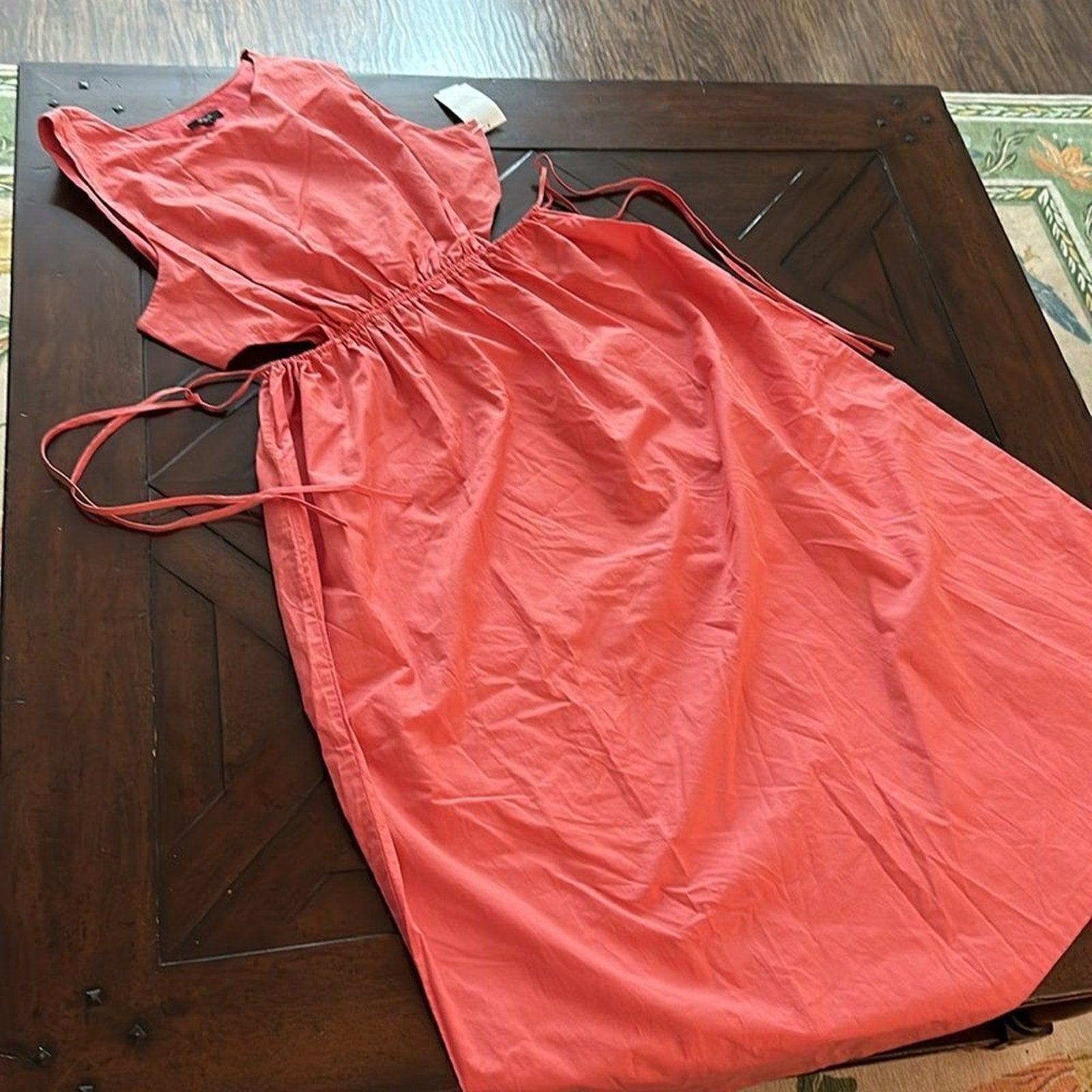 NEW RAILS - Yvette - Cotton Midi Dress - Coral - size Large
