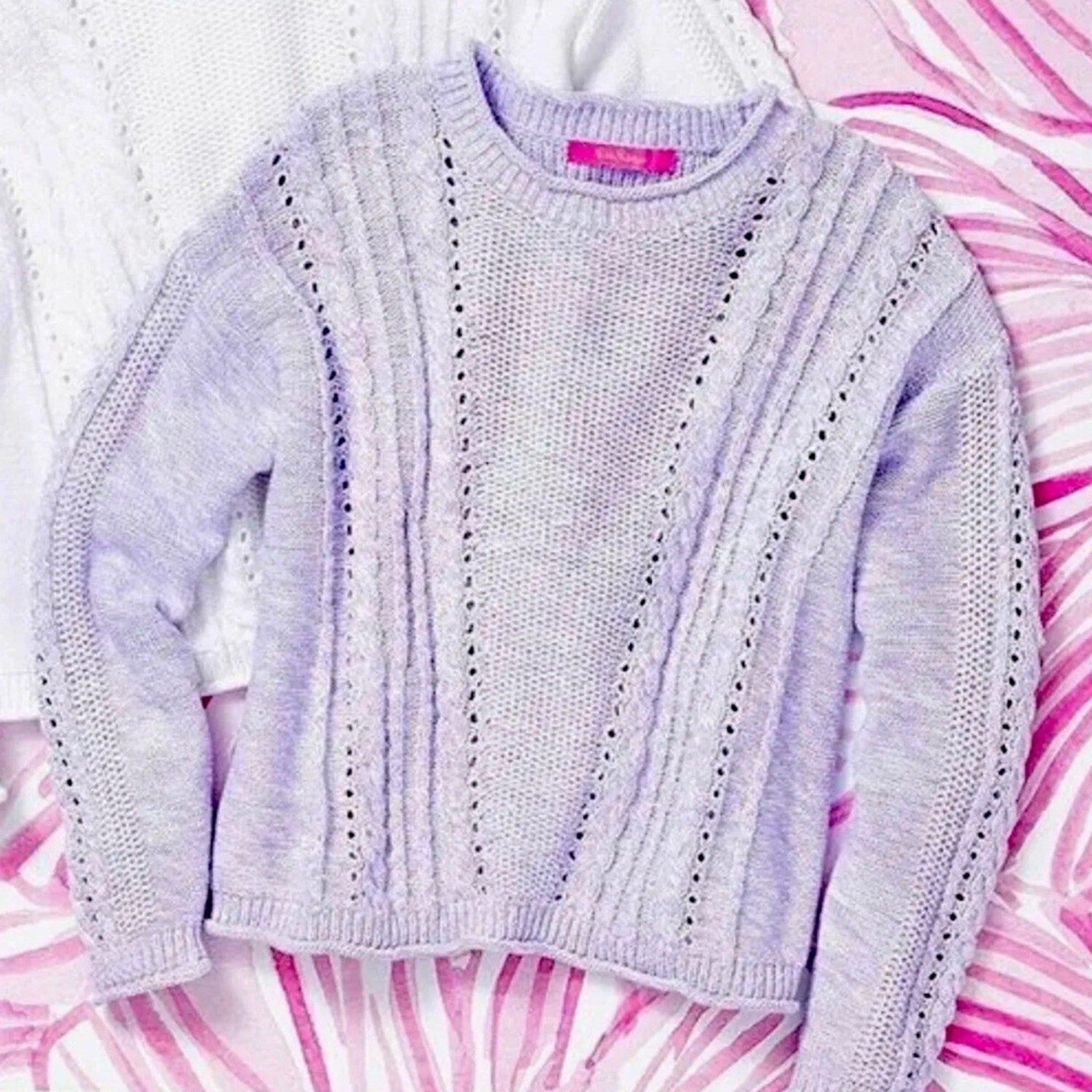 Lilly Pulitzer NWT Maxcy Sweater Light Lilac Verbena - size M