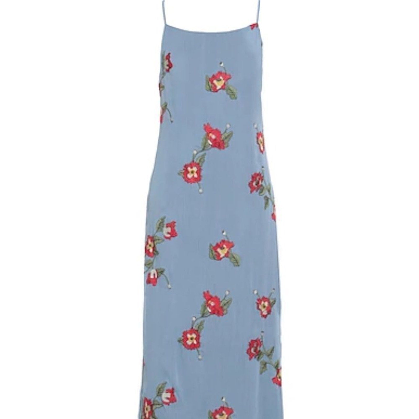 NEW Rag & Bone Women's Blue Joelene Embroidered Crepon Midi Dress - size 4