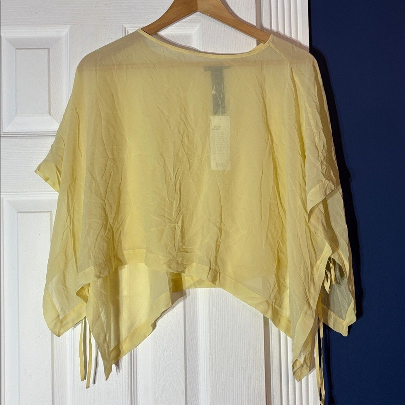 NWT Eileen Fisher Sheer Silk Georgette Poncho - size XS