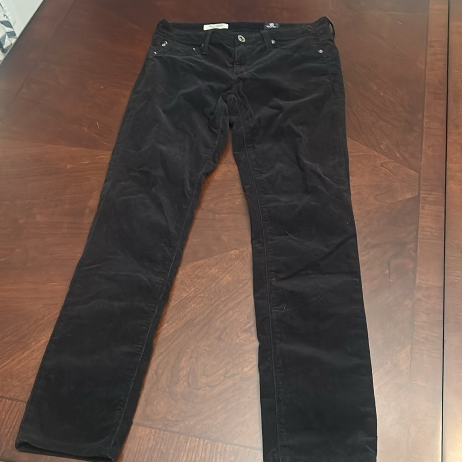 AG Jeans The Legging Super Skinny Velvet Leggings Super Black - size 27