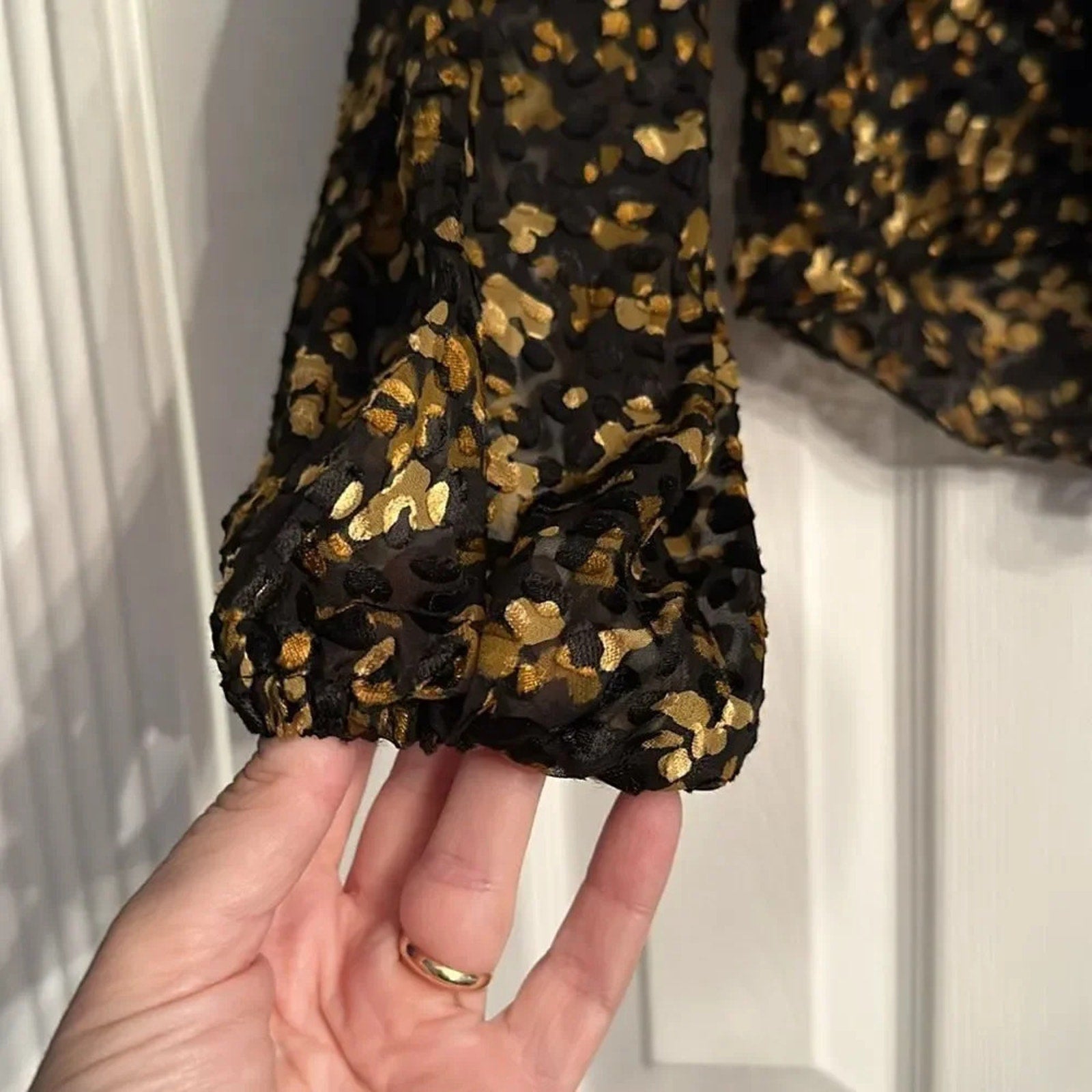 NEW Ramy Brook Billie Top Secretary Bow Sheer Textured Size XS