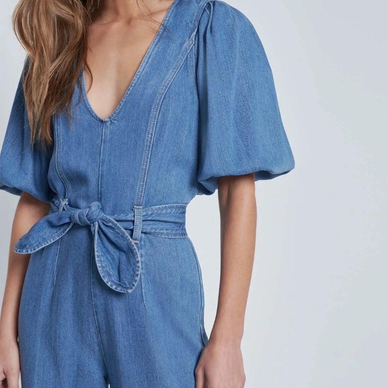 NWT 7 For All Mankind Puff Sleeve Jumpsuit In Tulip - size XS