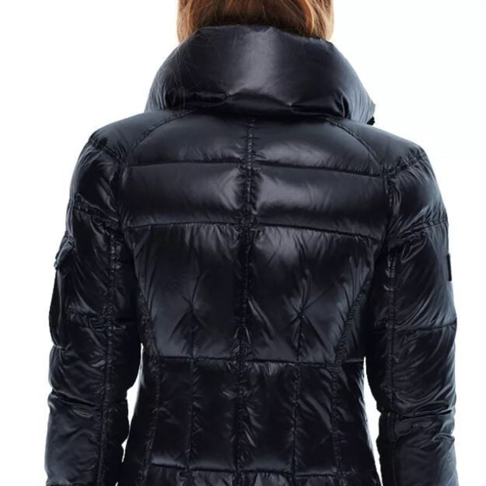 NWT SAM. Freestyle Down Nylon Puffer Jacket Color JET BLACK - size small