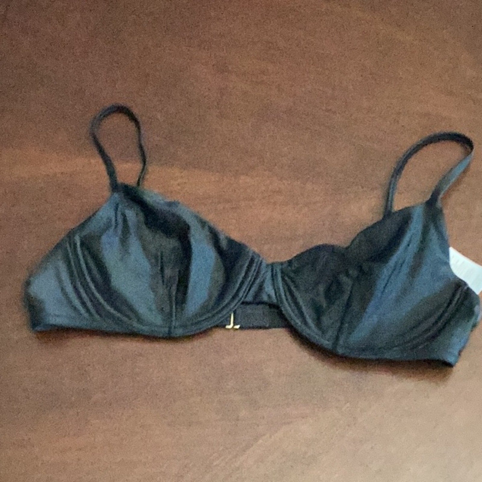 NWT Madewell Second Wave Underwire Black Bikini Top Size XL