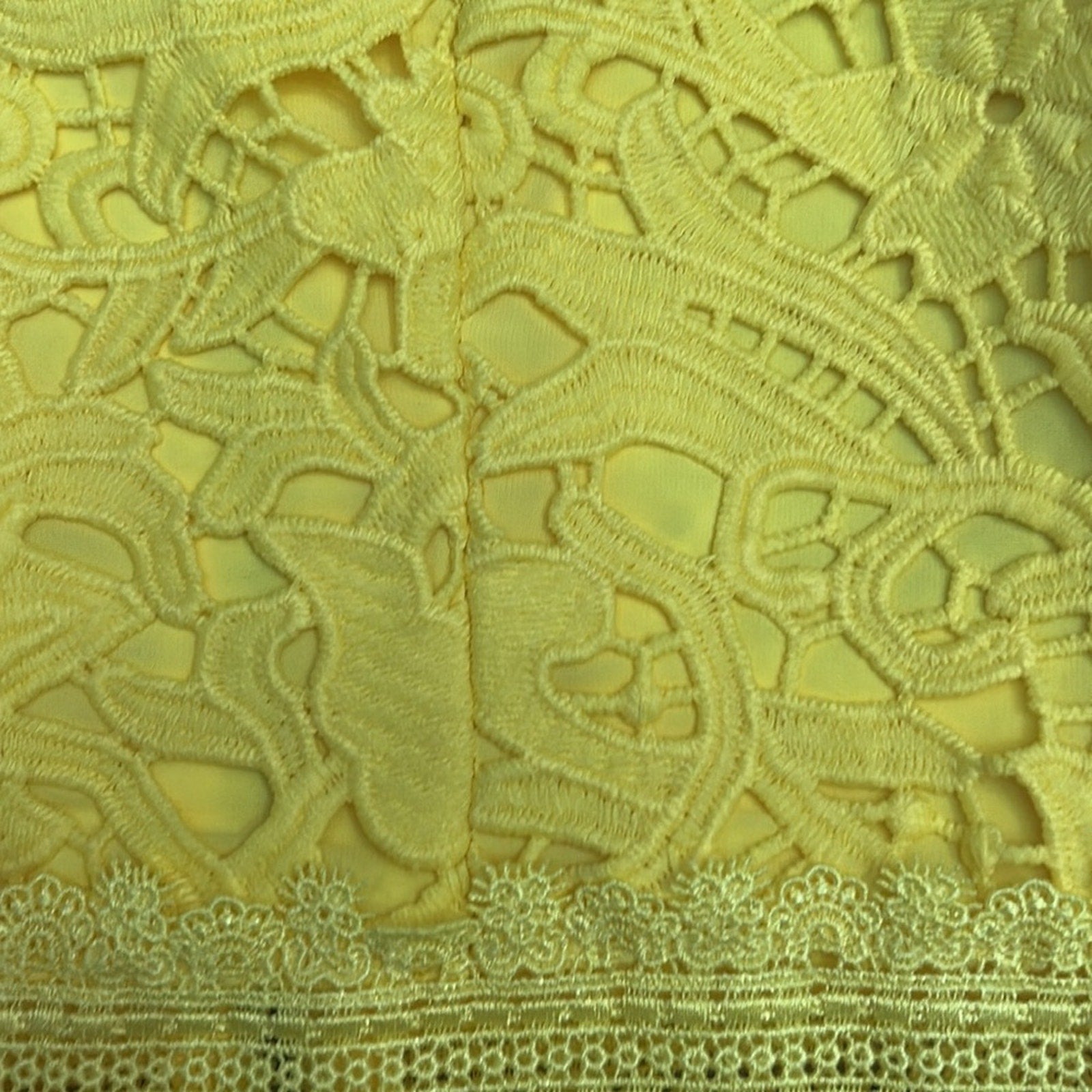 NWT Alice + Olivia Marleen Fit & Flare Lace Dress Sun Yellow $395 - Size 8