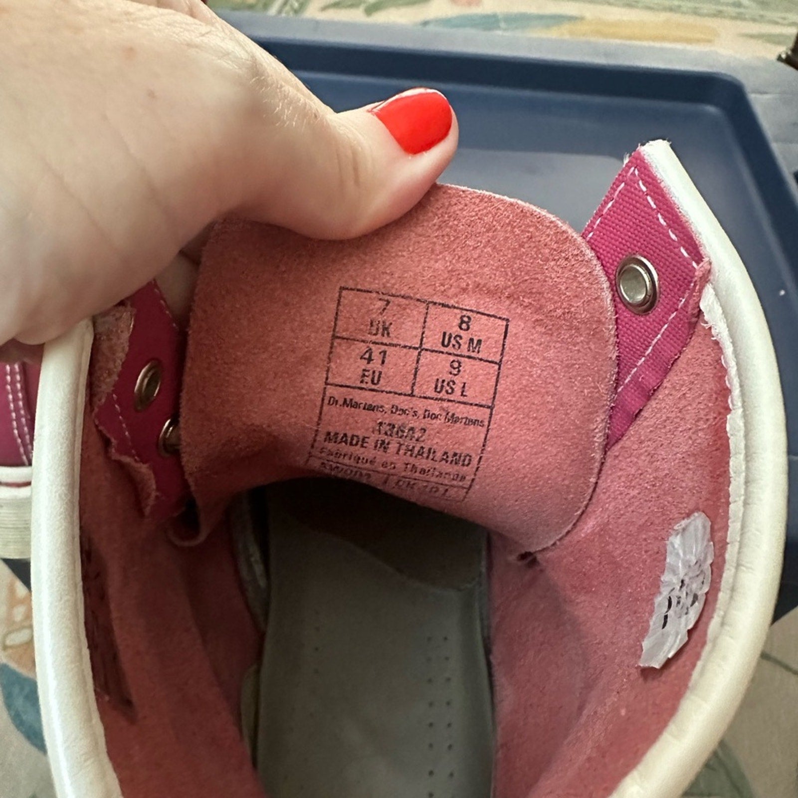 Dr Marten’s Red/Pink Canvas Lace Up Boot - 9