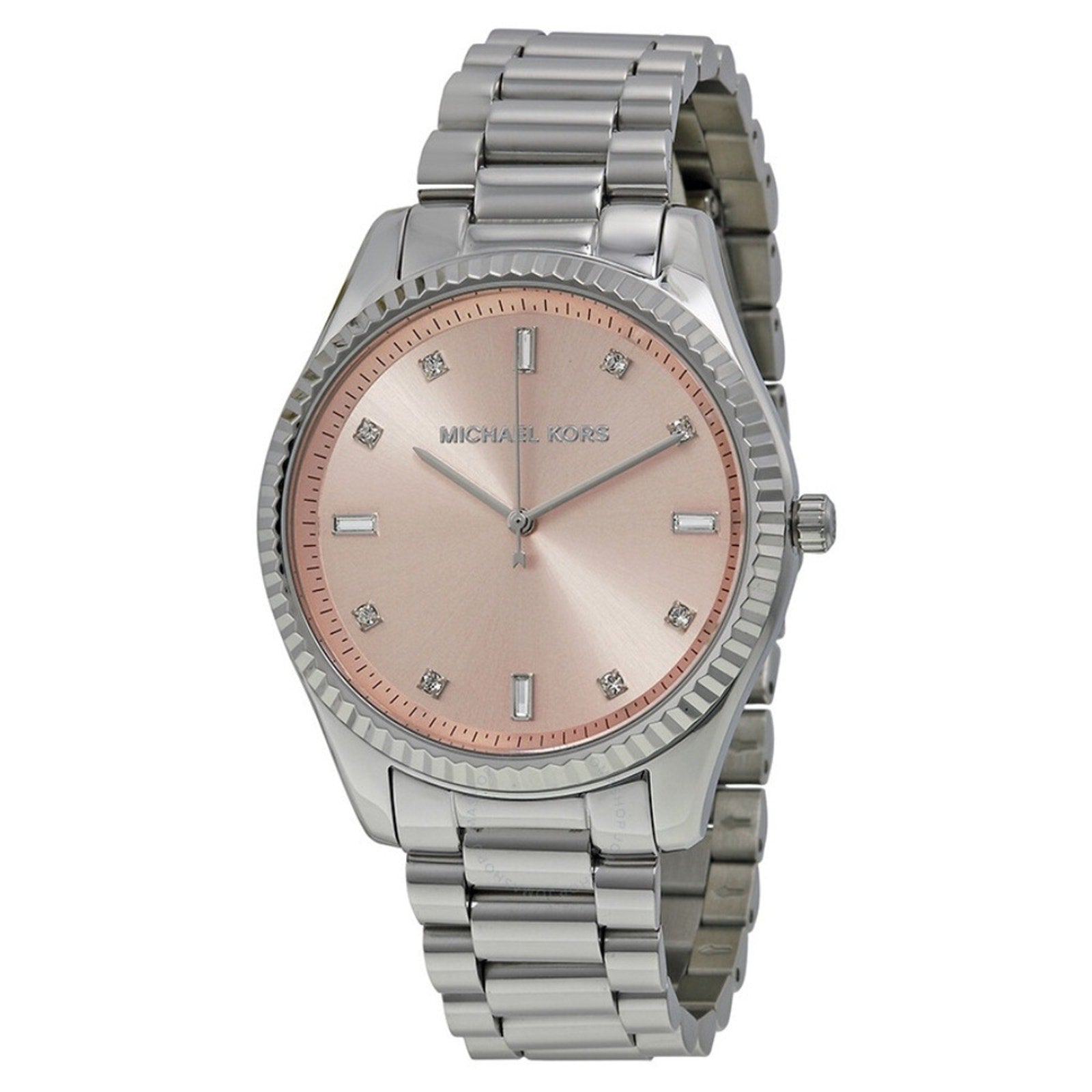 Michael Kors Slim Runway Light Pink Dial Stainless Steel Bracelet Watch MK3239
