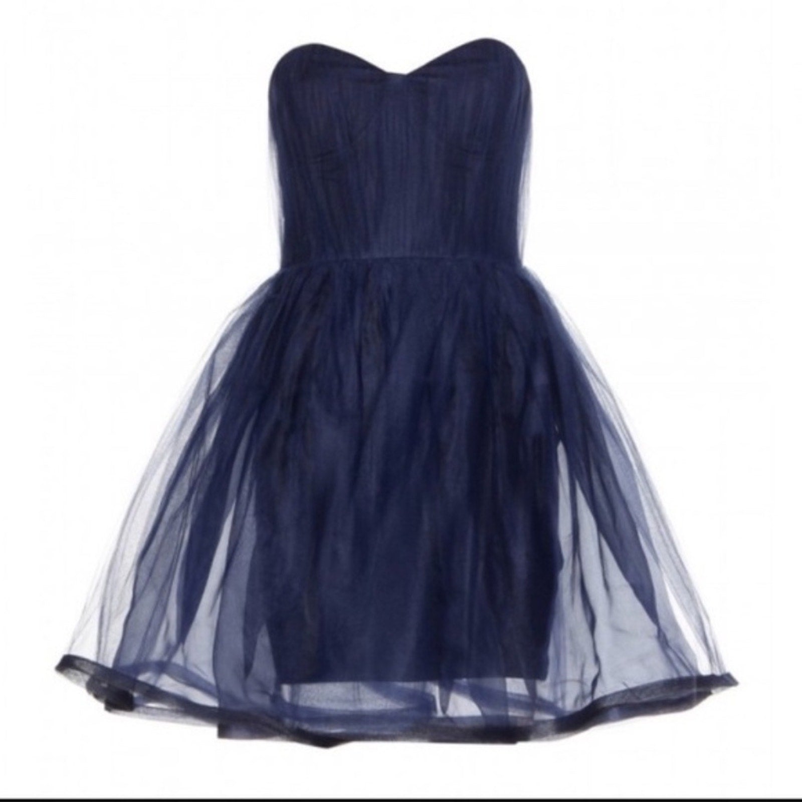 Alice + Olivia by Stacey Bendet Navy Tulle Strapless Dress - size 6