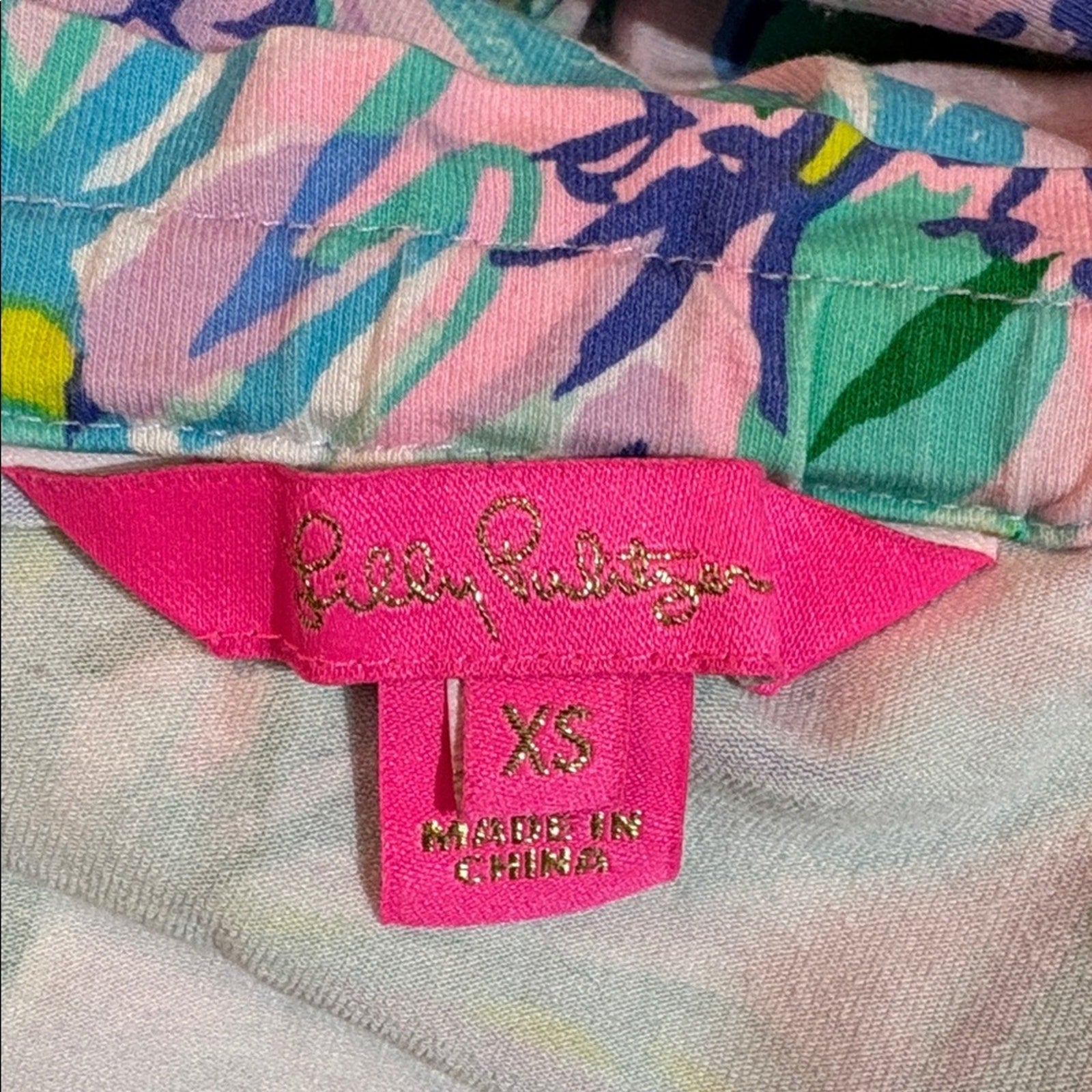 LILLY PULITZER Romper Pink Lime-Green”Calla”Off/On-Shoulder Ruffle Flounce - XS