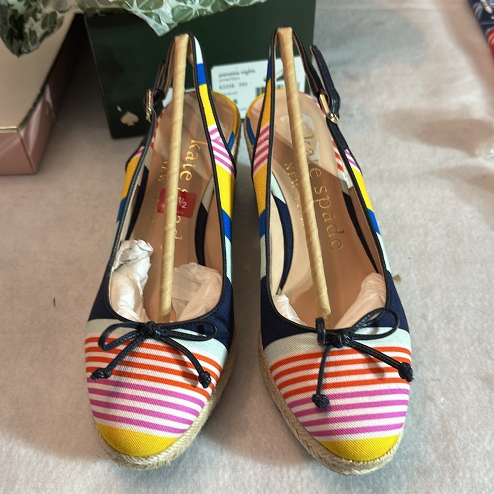 NEW Kate Spade Panama Nights Slingback Wedges - size 7.5