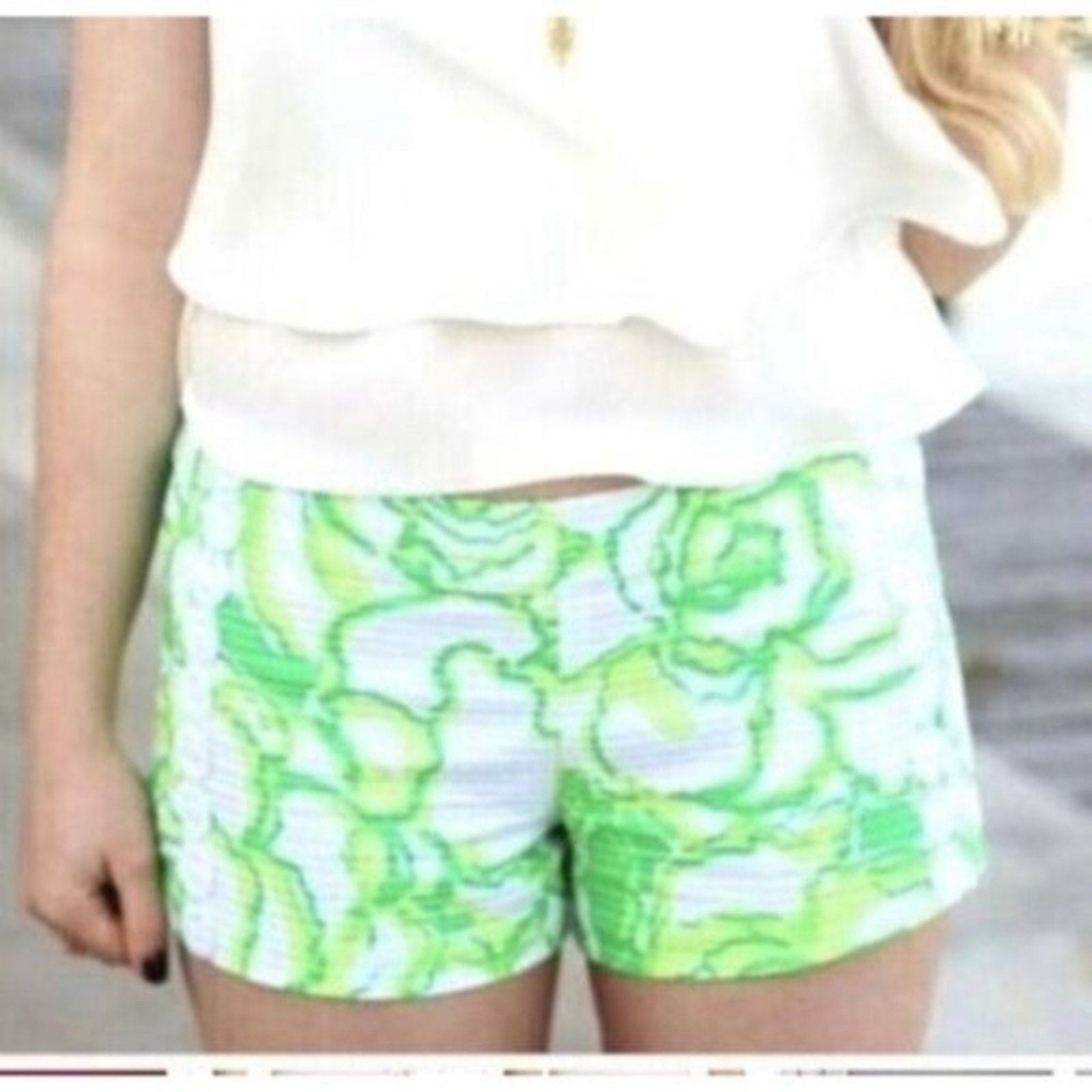 LILLY PULITZER LIZA SHORT RESORT WHITE HEART BREAKERS - size 0