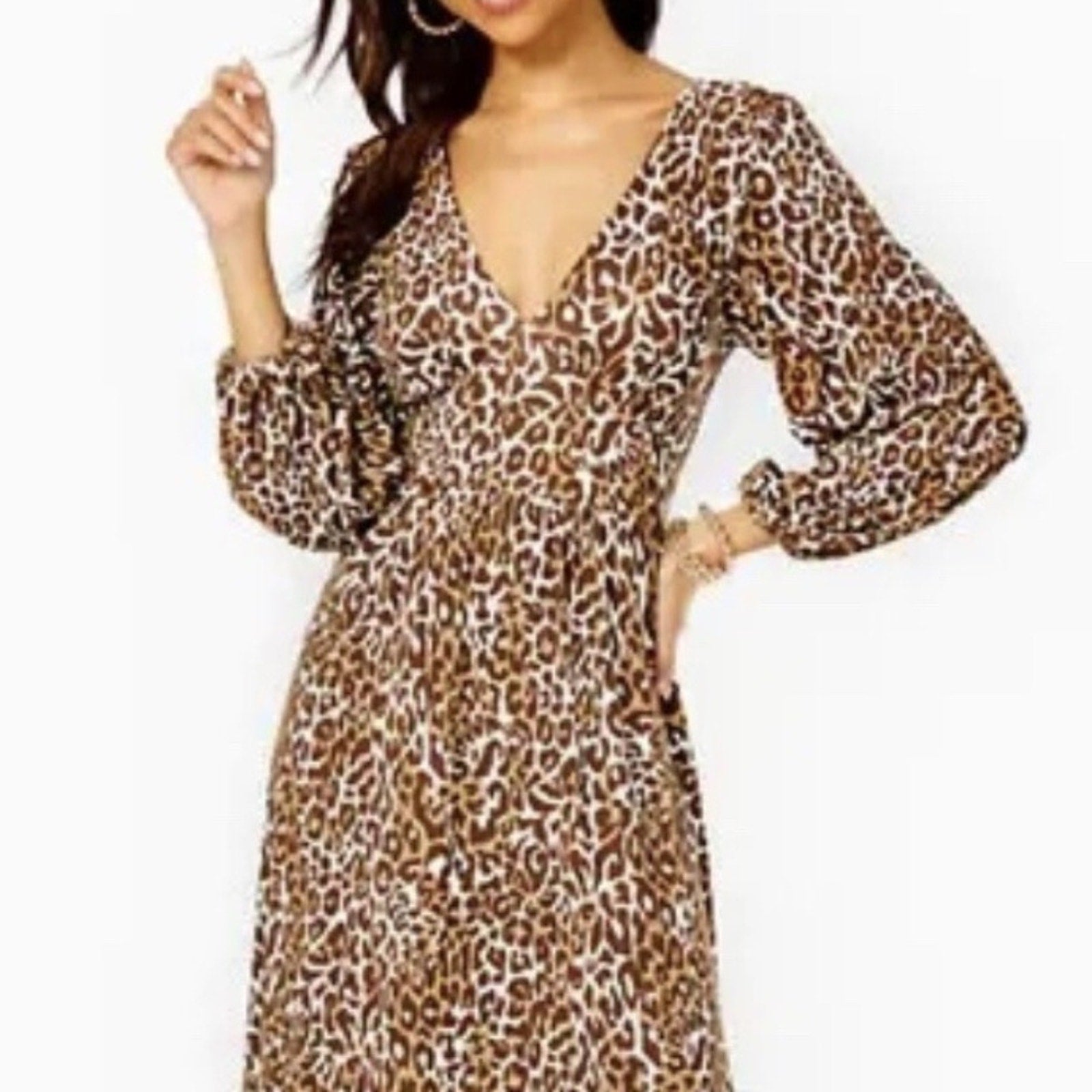 Lilly Pulitzer Ivette 3/4 Sleeve Maxi Dress in Chocolate My Favorite Spot - sz 8