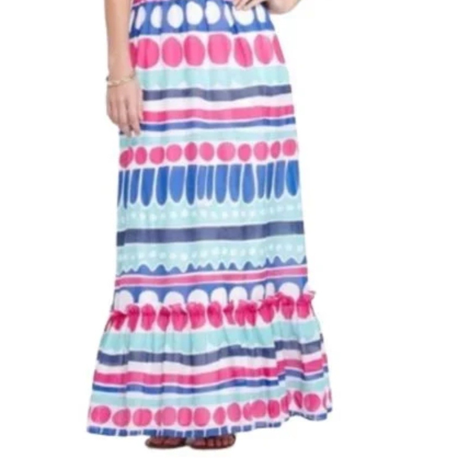Vineyard Vines Caroline Stripe Ocean Splash Maxi - size 12