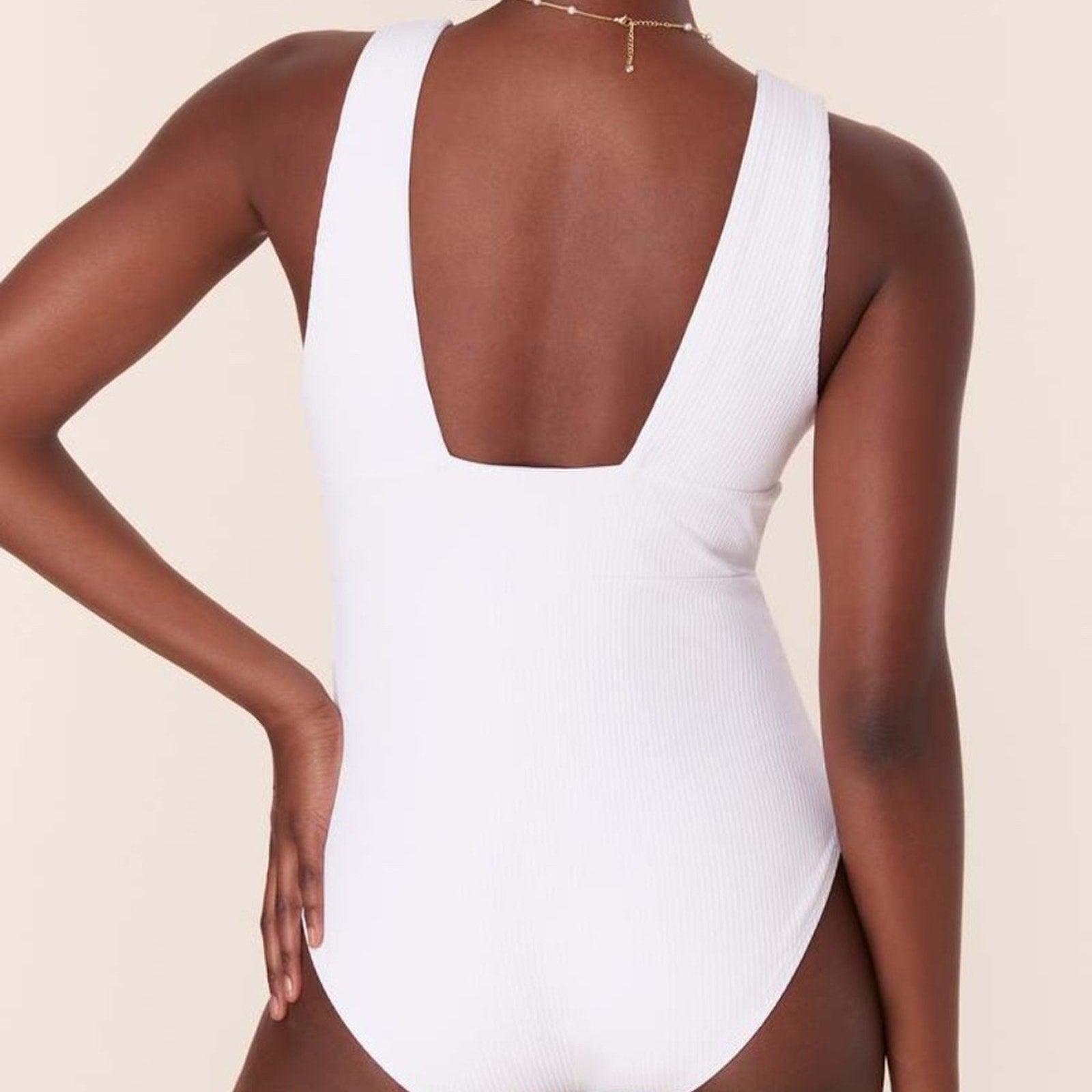NWT Andie Swim The Mykonos Ribbed One Piece in white - size XXL