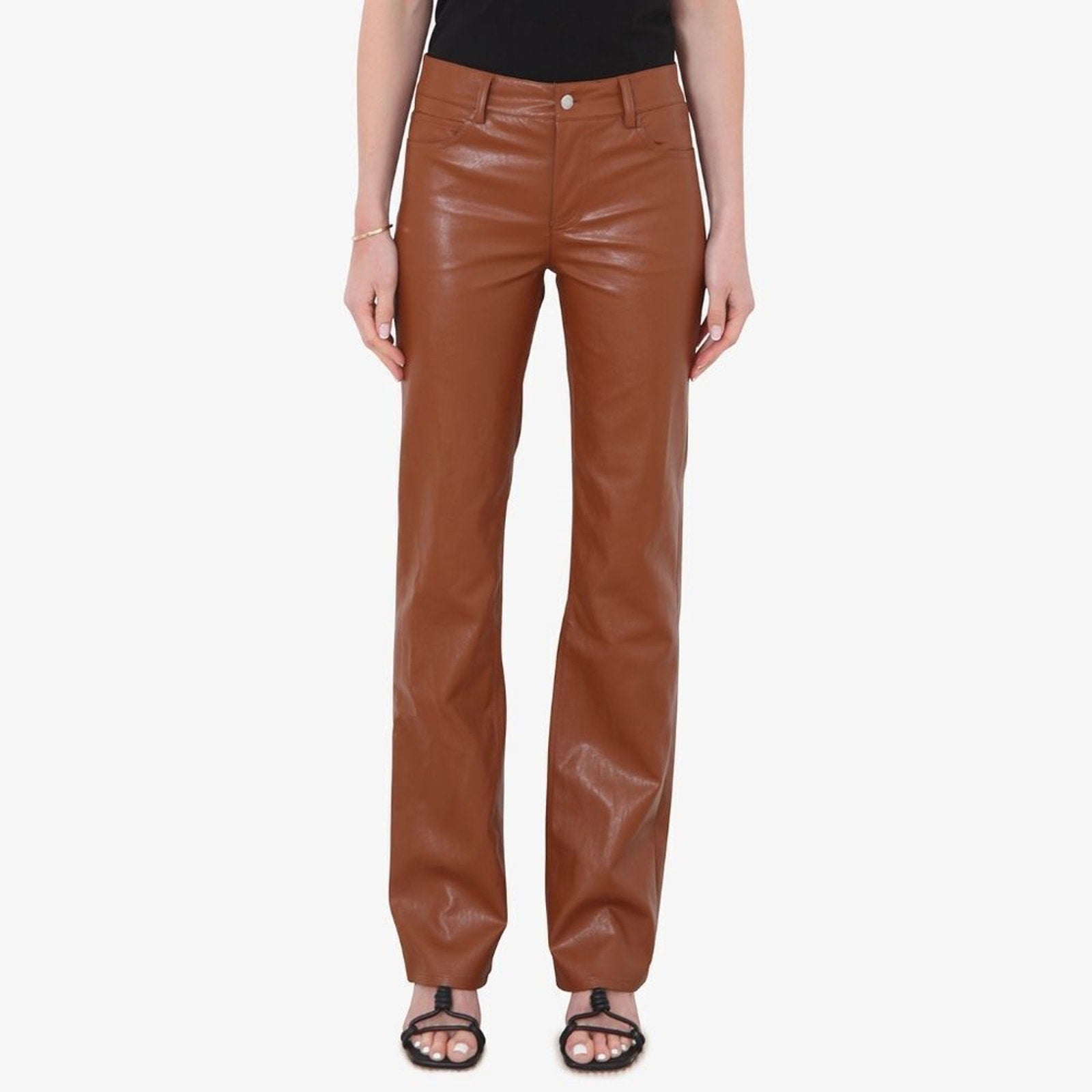 NEW A.L.C. Freddie VEGAN LEATHER Pants in Cognac - size 8