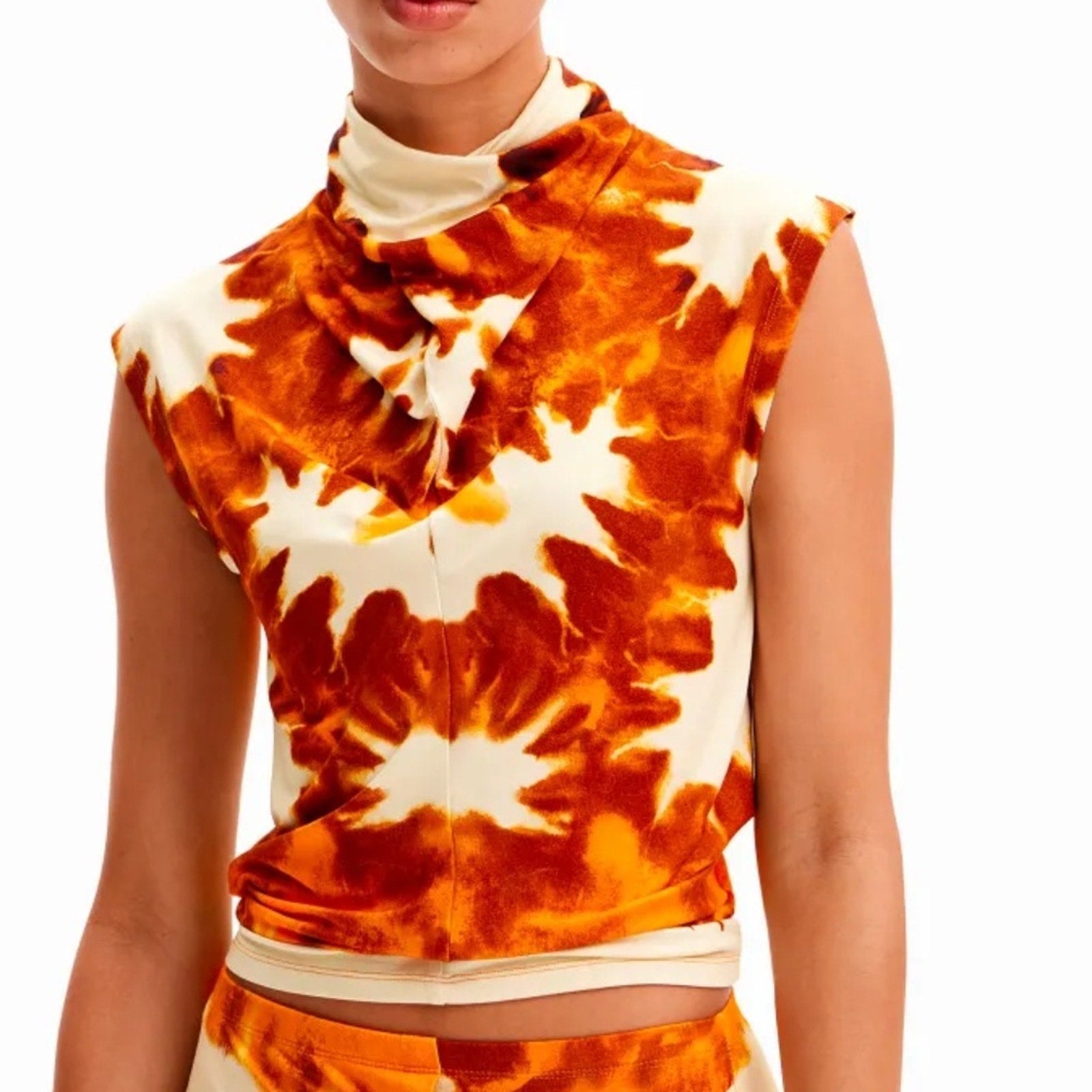 Desigual Tie Dye Draped Top - size M