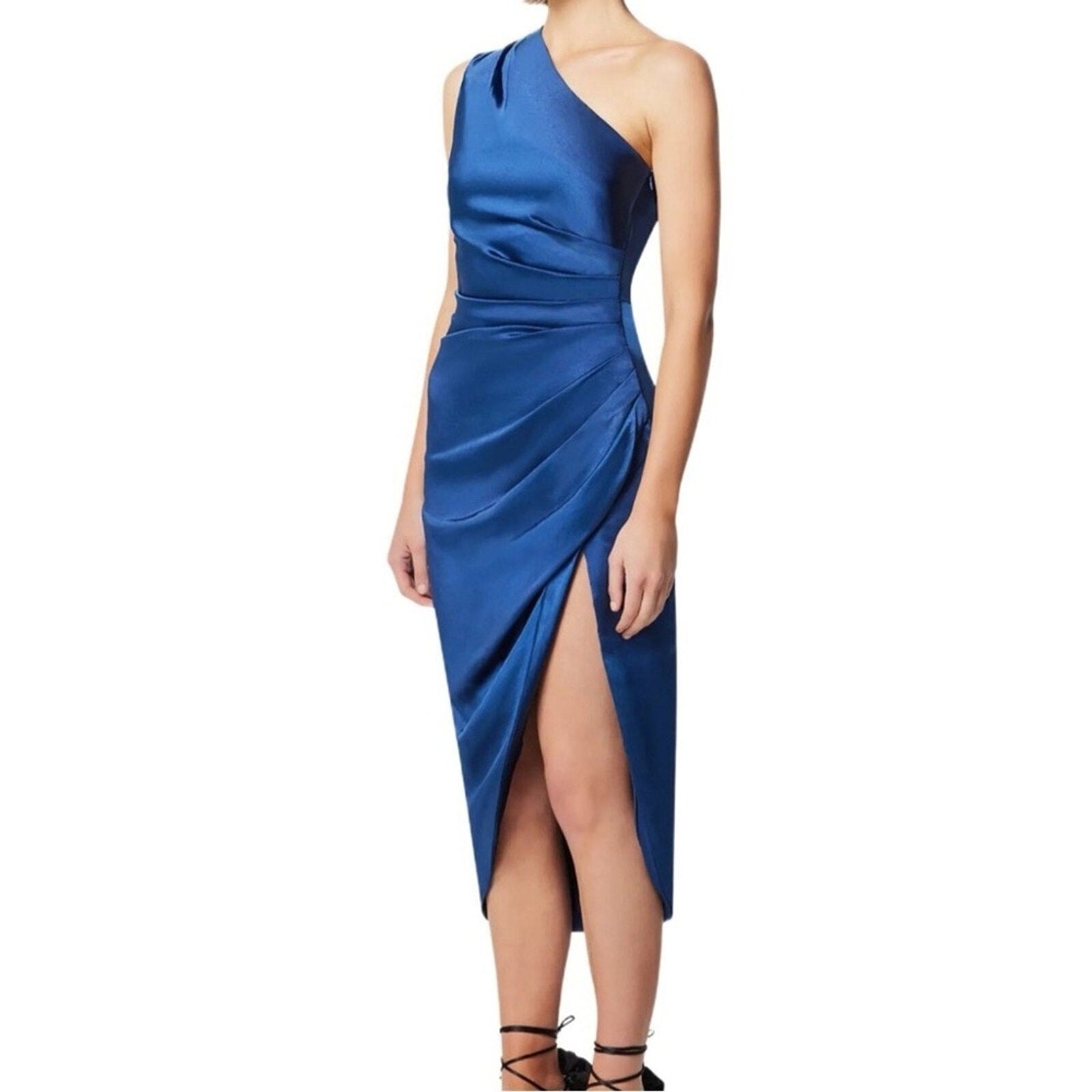 NEW Elliatt Cassini One-Shoulder Dress Large New Sapphire Blue - size M