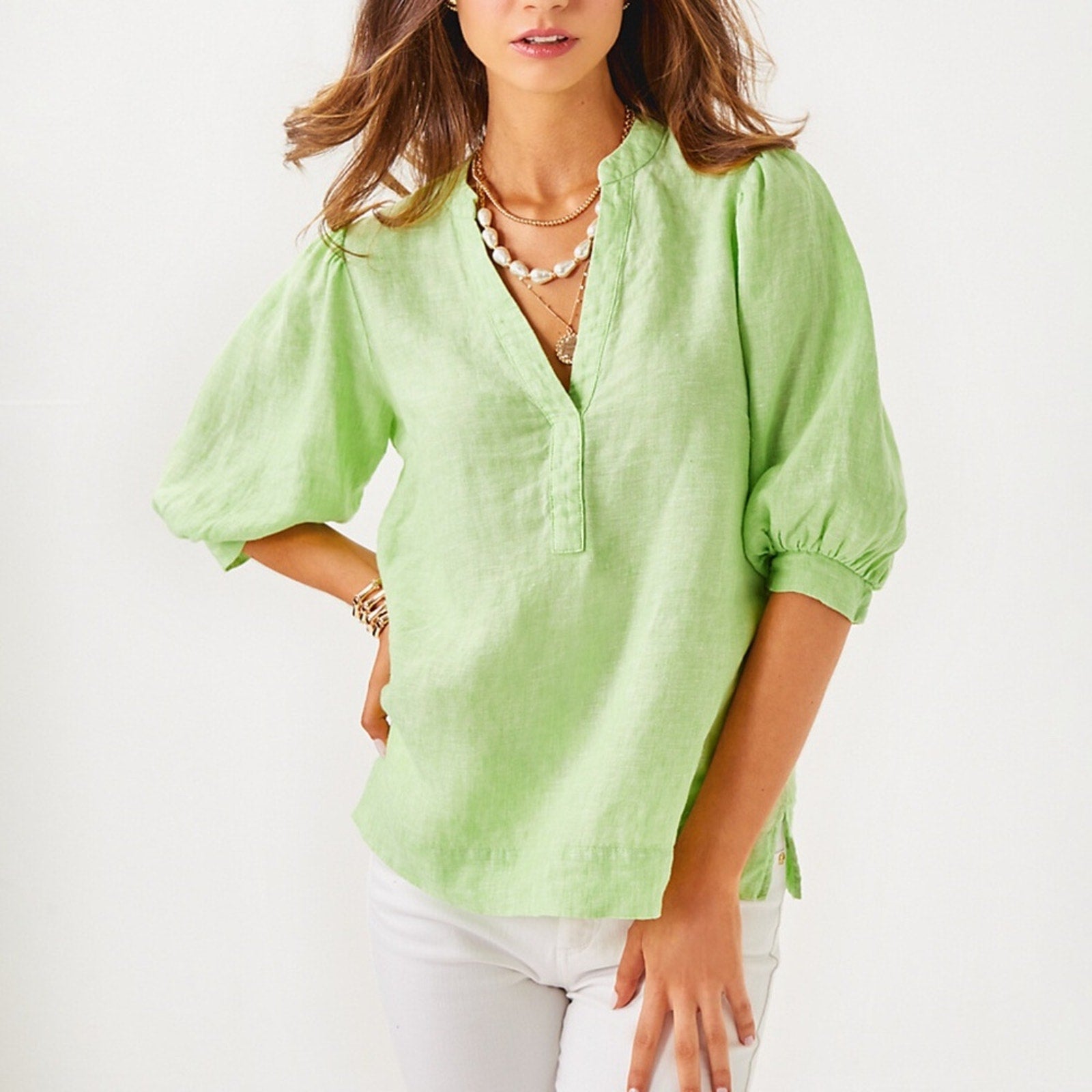 NEW Lilly Pulitzer Women's Mialeigh Linen Top - size 00