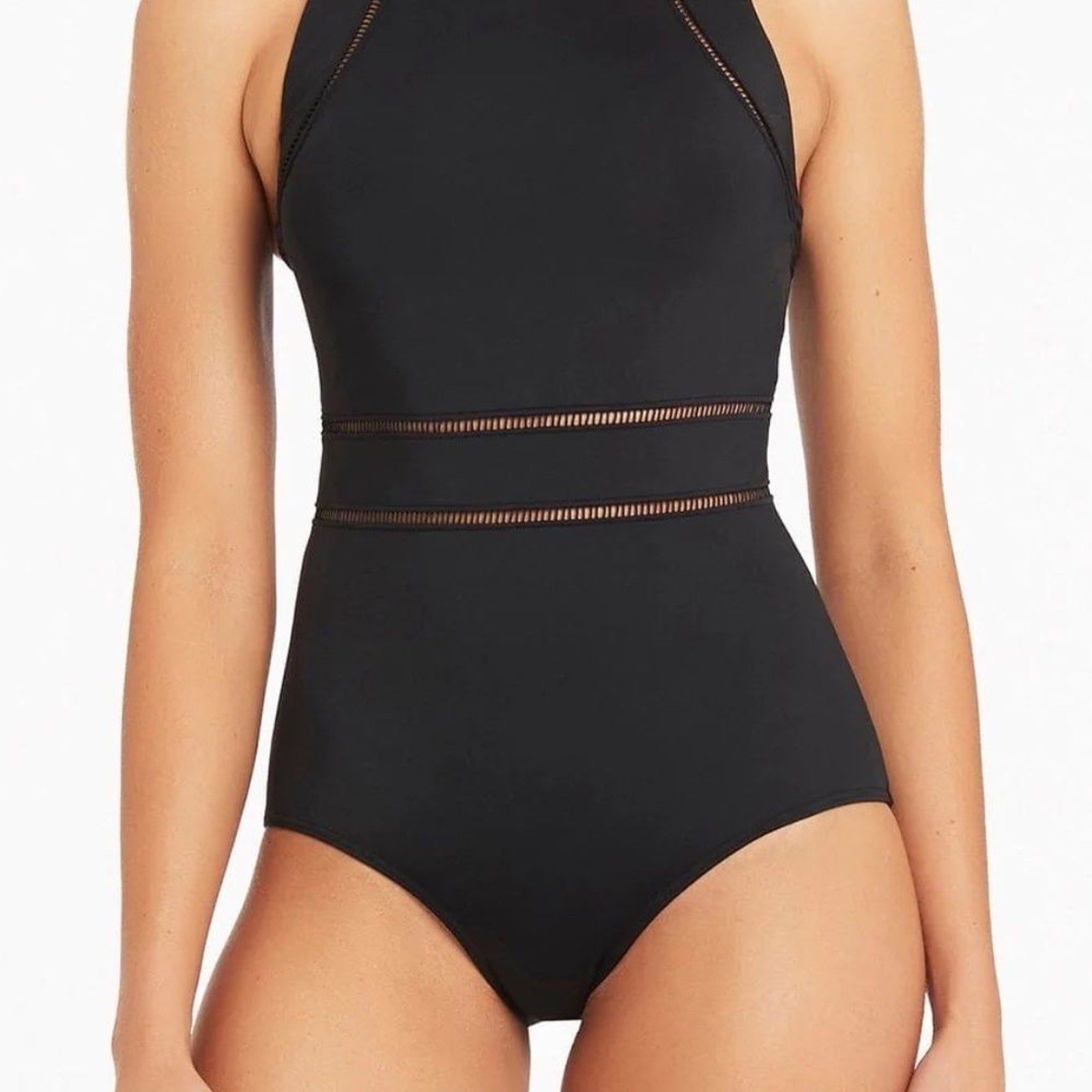 NEW Sea Level Swim High Neck Multifit One Piece Black - size 10