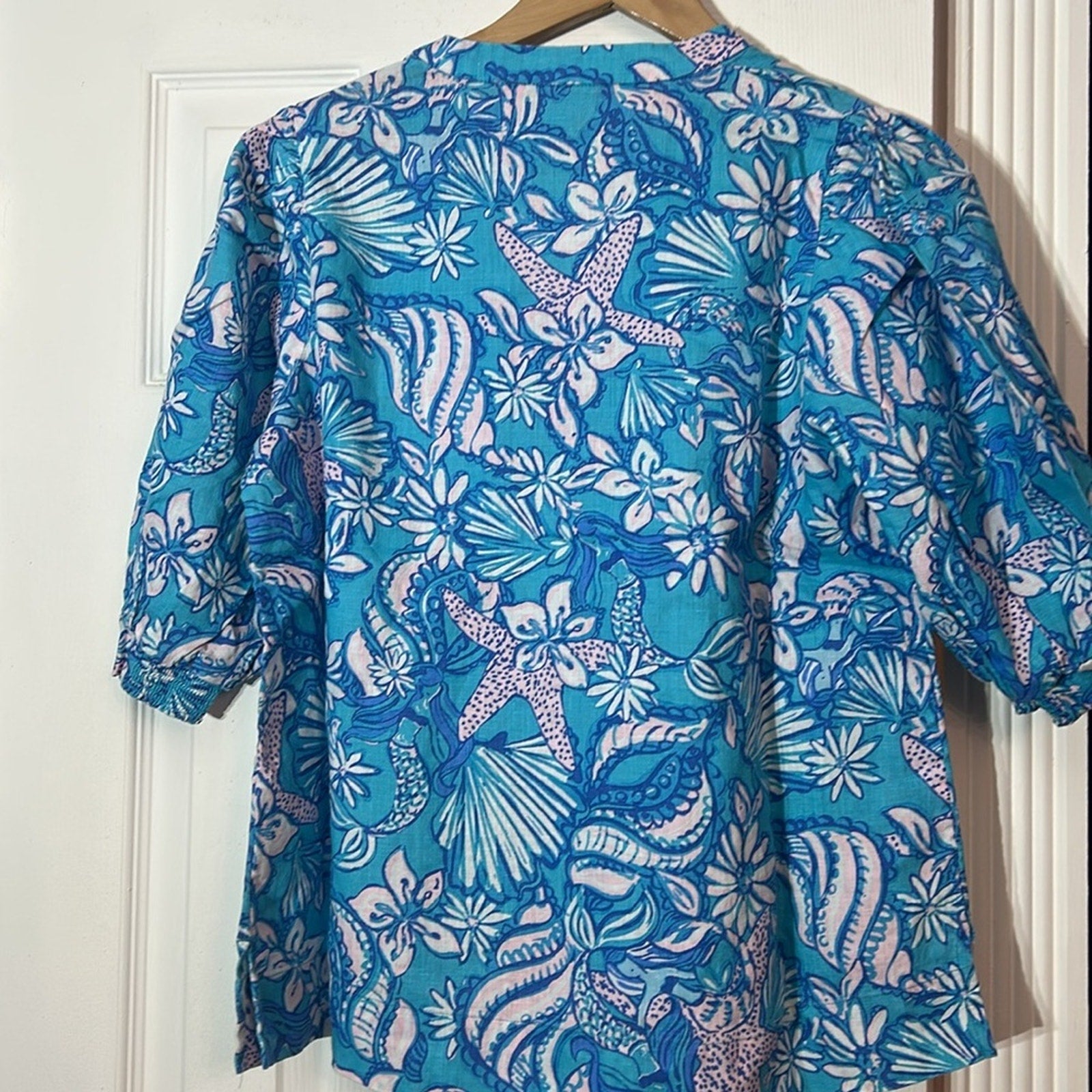 NEW Lilly Pulitzer Women's Mialeigh Elbow Sleeve Linen Top - size 4