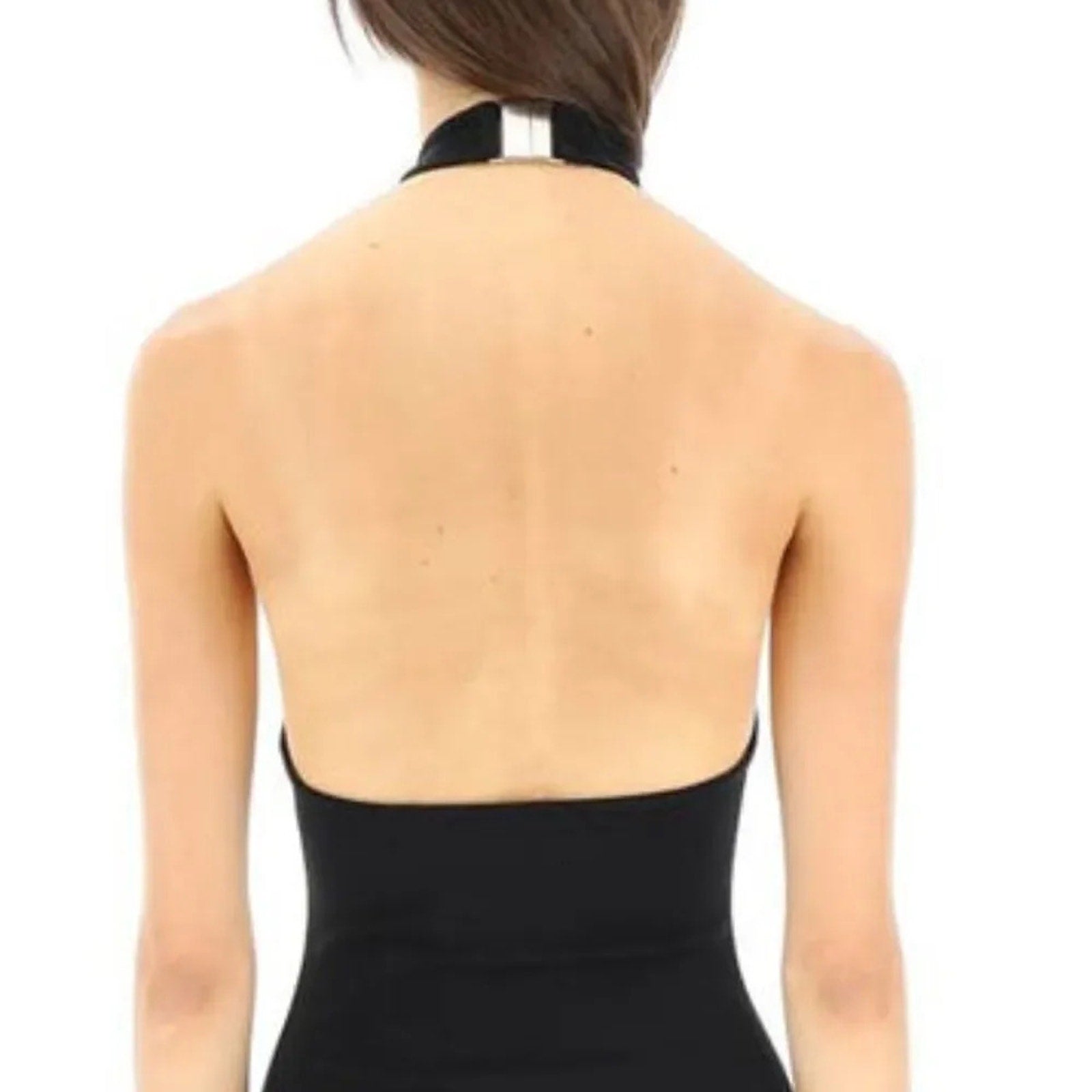NEW $370 Gauge 81 Women's Black Sleeveless Abile Cutout Halter Midi Dress Size M