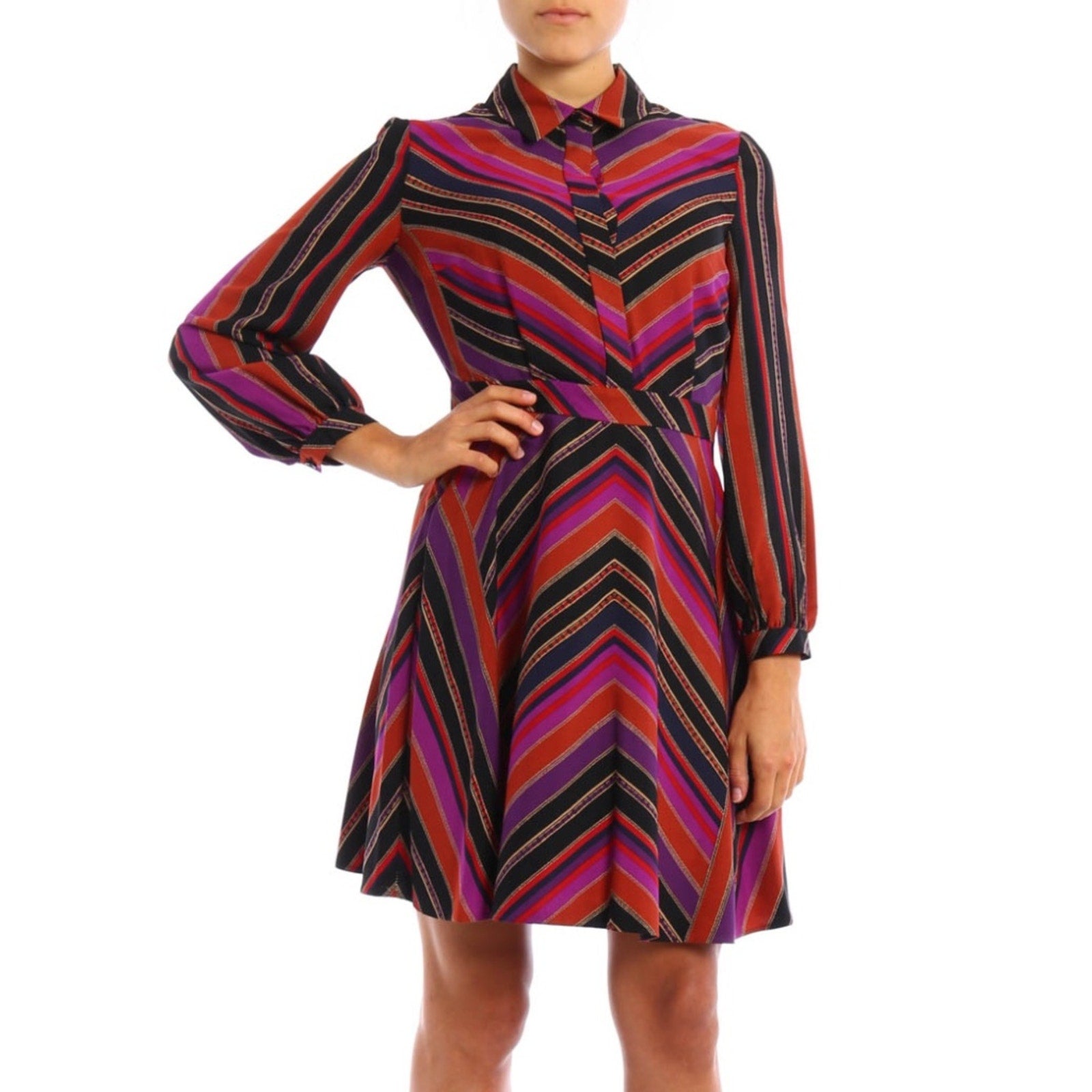 DIANE VON FURSTENBERG Retro Chrissie Shirt Dress - size 8