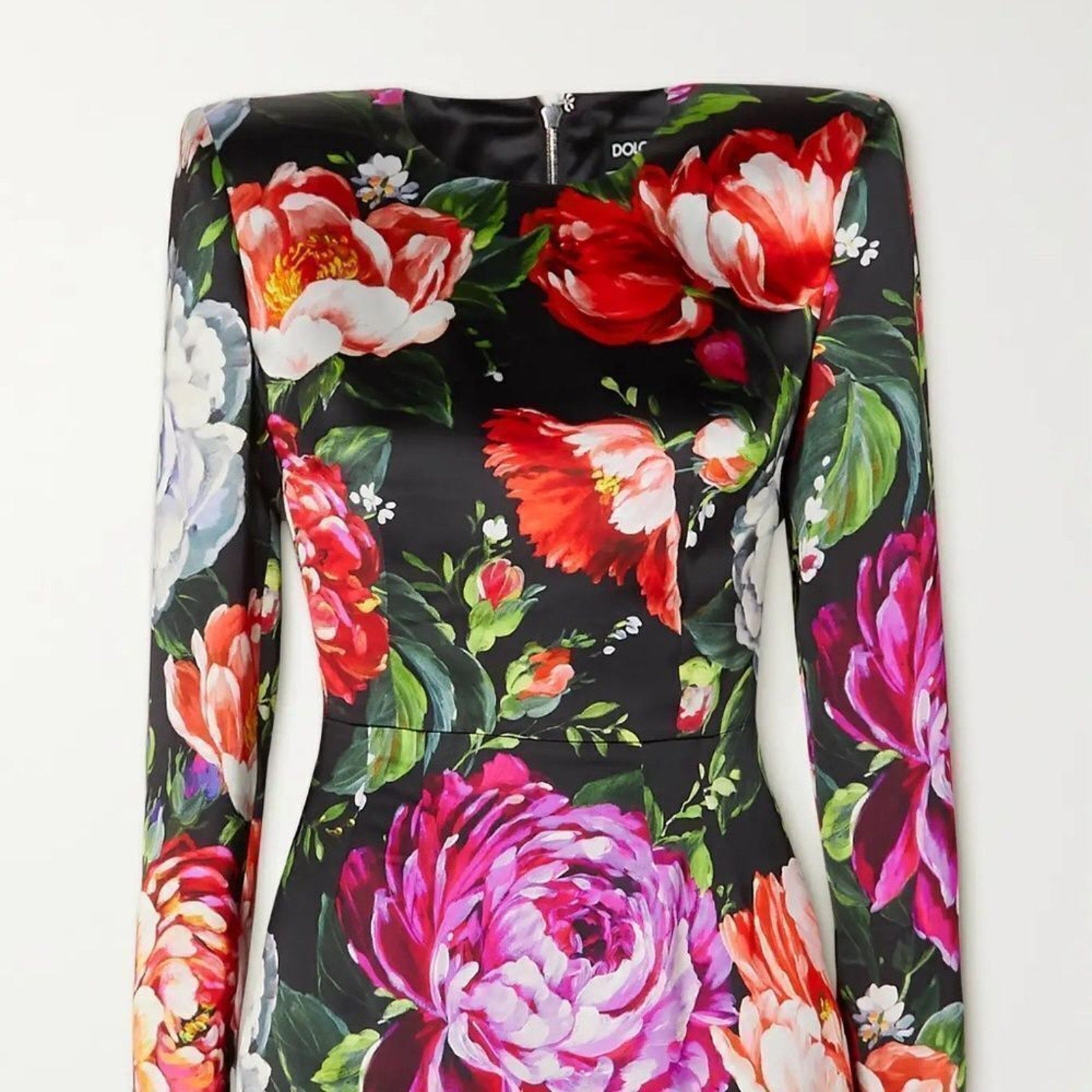 NWOT DOLCE & GABBANA Floral-print duchesse-satin mini dress - size 48
