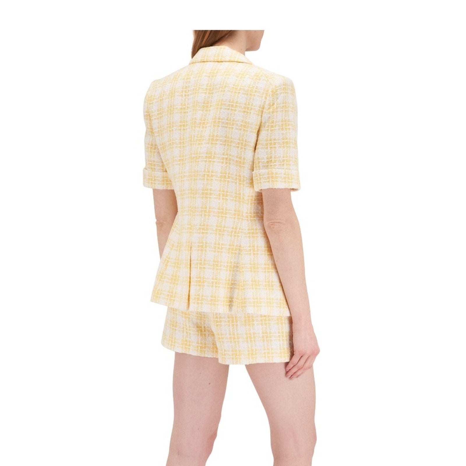 NWT Veronica Beard - Jenny Pale Yellow Tweed Dickey Jacket - size 10