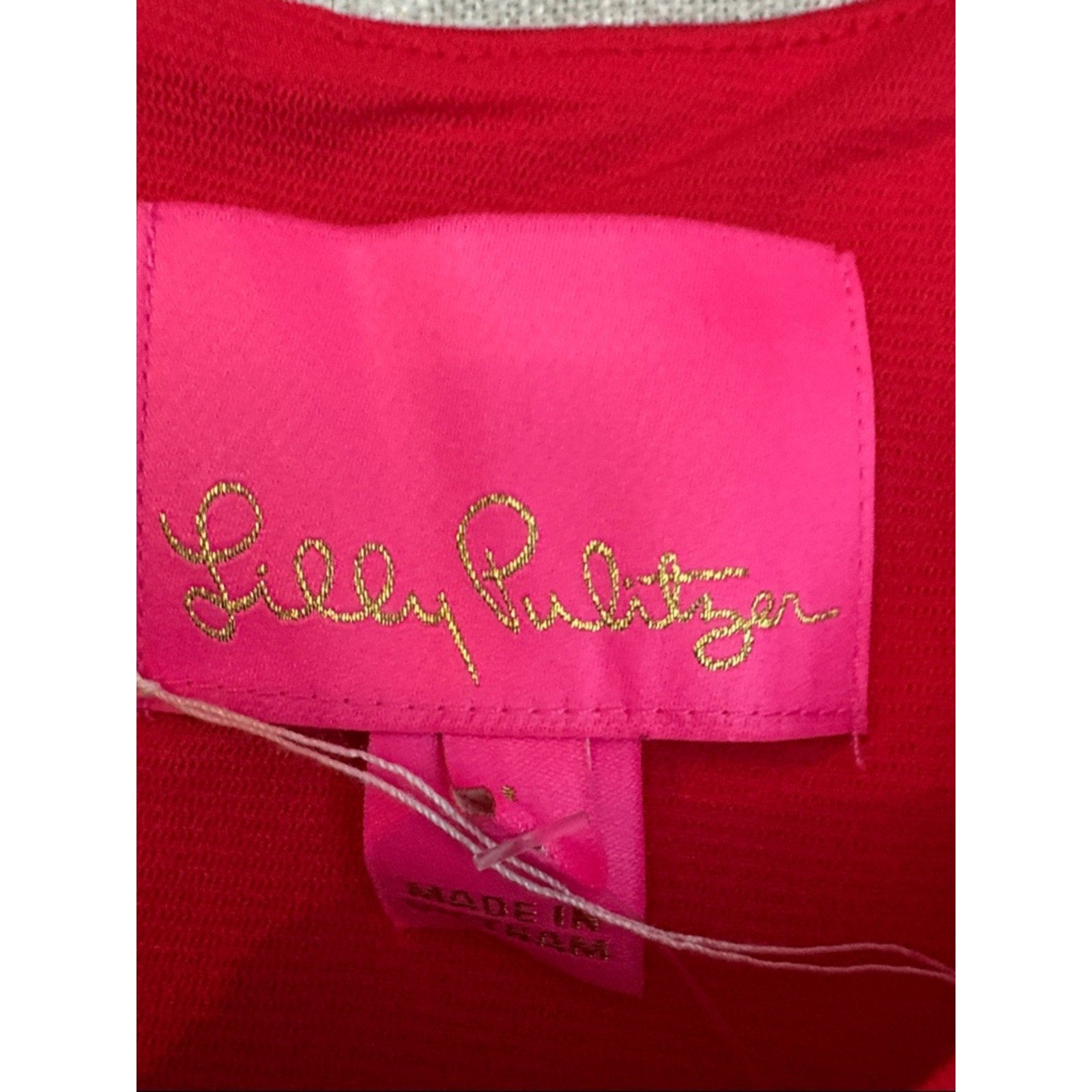 Lilly Pulitzer Leighton Straight Fit Dress Tie Front Amaryllis Red - L