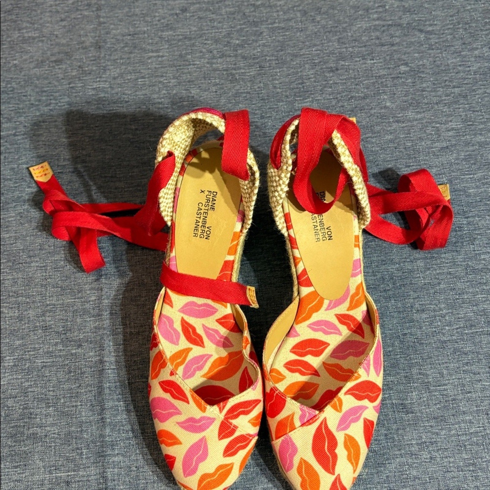 DIANE VON FURSTENBERG X CASTAÑER Chiara printed canvas wedge espadrilles - 38