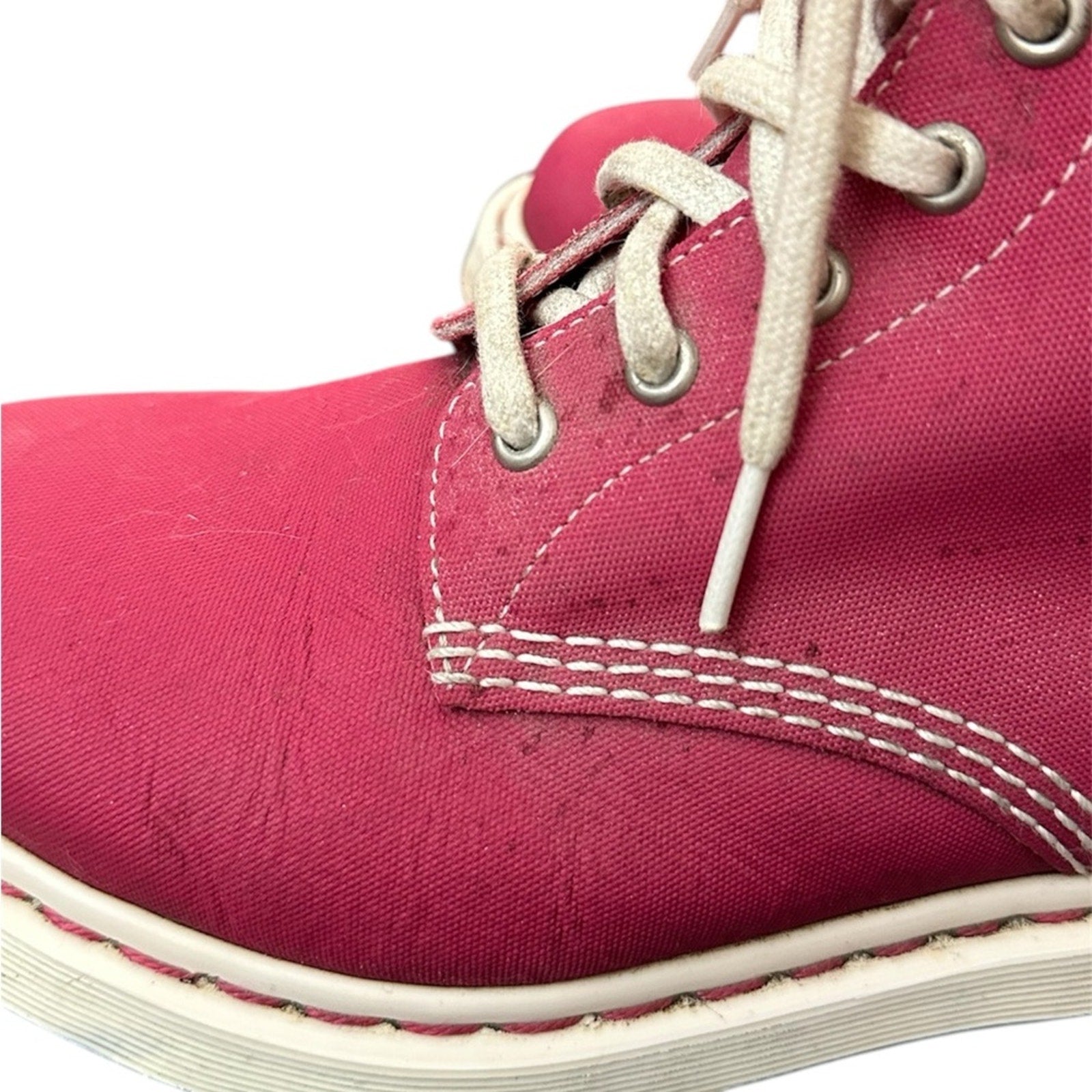 Dr Marten’s Red/Pink Canvas Lace Up Boot - 9