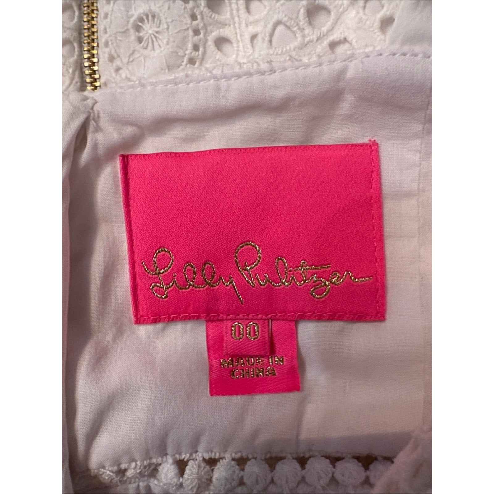 LILLY PULITZER Jaida Sweetheart Eyelet Dress In Resort White - size 00