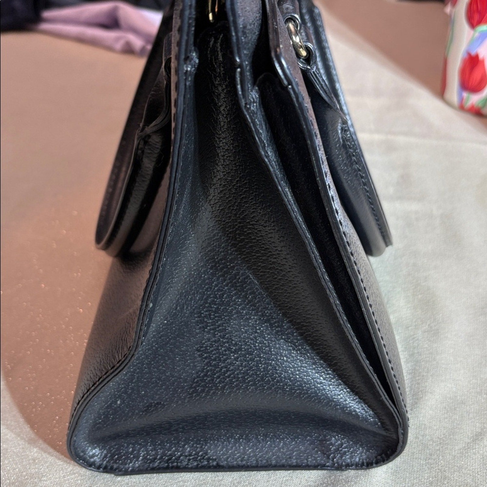 Kate Spade Wellesley Durham Black Leather Triple Compartment Satchel Bag