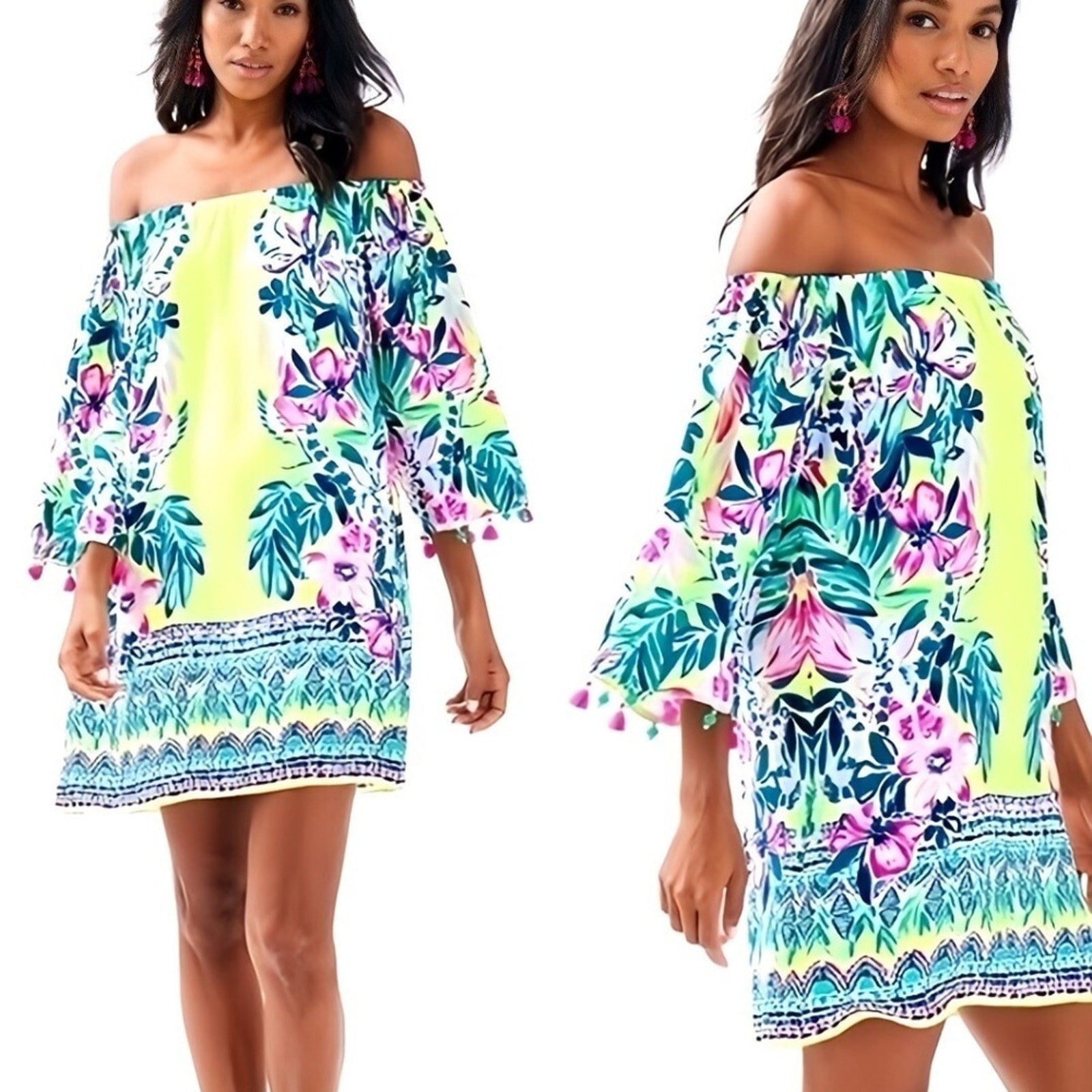 Lilly Pulitzer Payge Dress Bauble Yellow Lemur Alone Holy Grail - size S