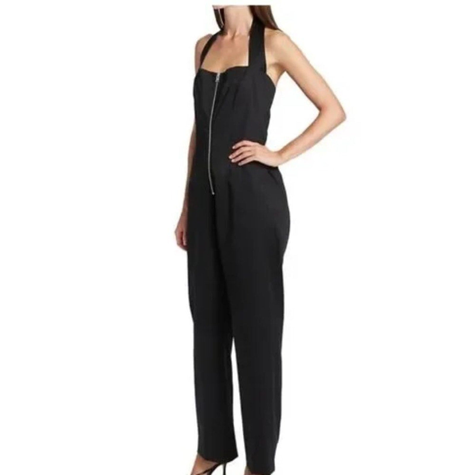 NEW FRAME Zip-Front Halter Jumpsuit - size XS