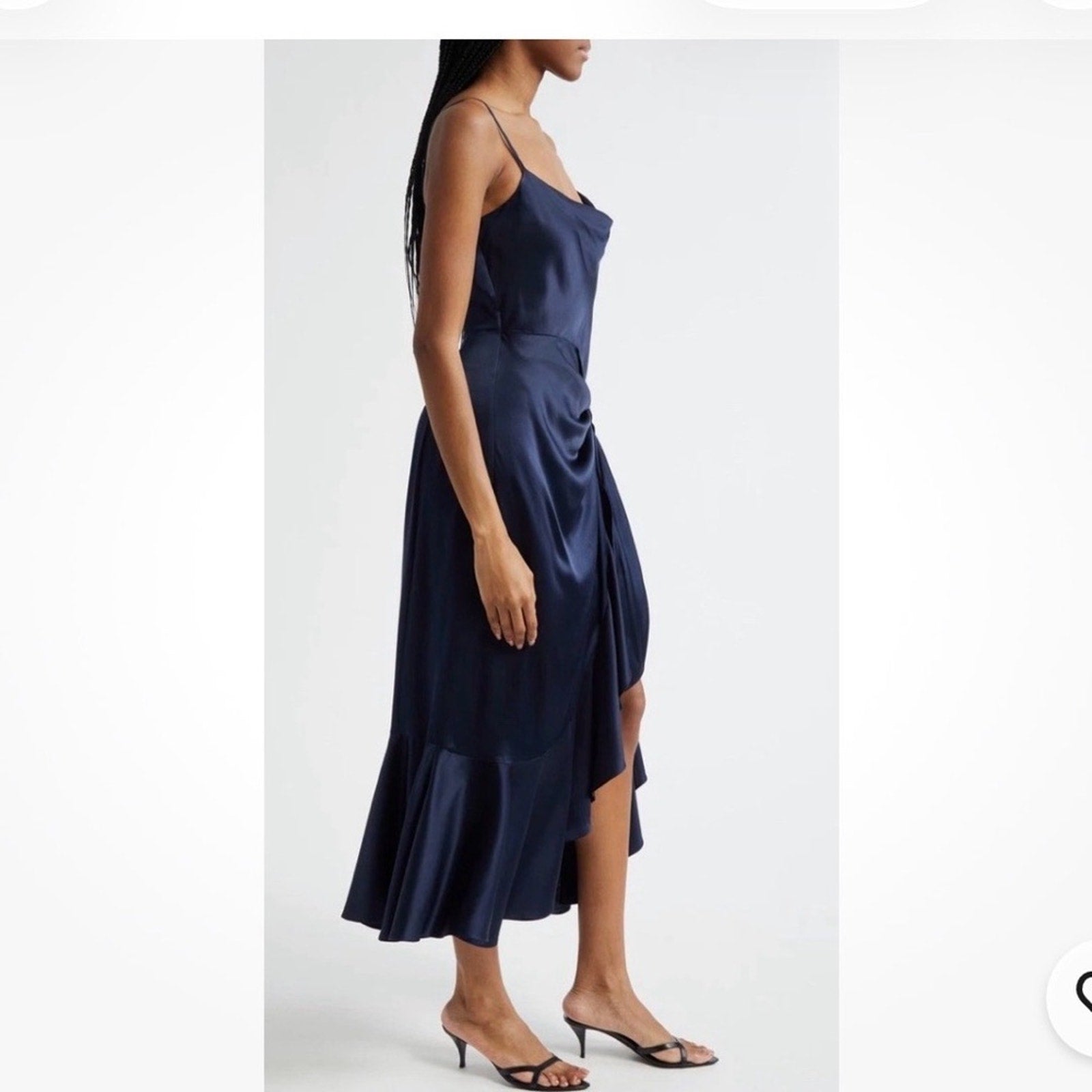 CINQ À SEPT Vivienda Silk Dress In Navy - size 4 - NEW